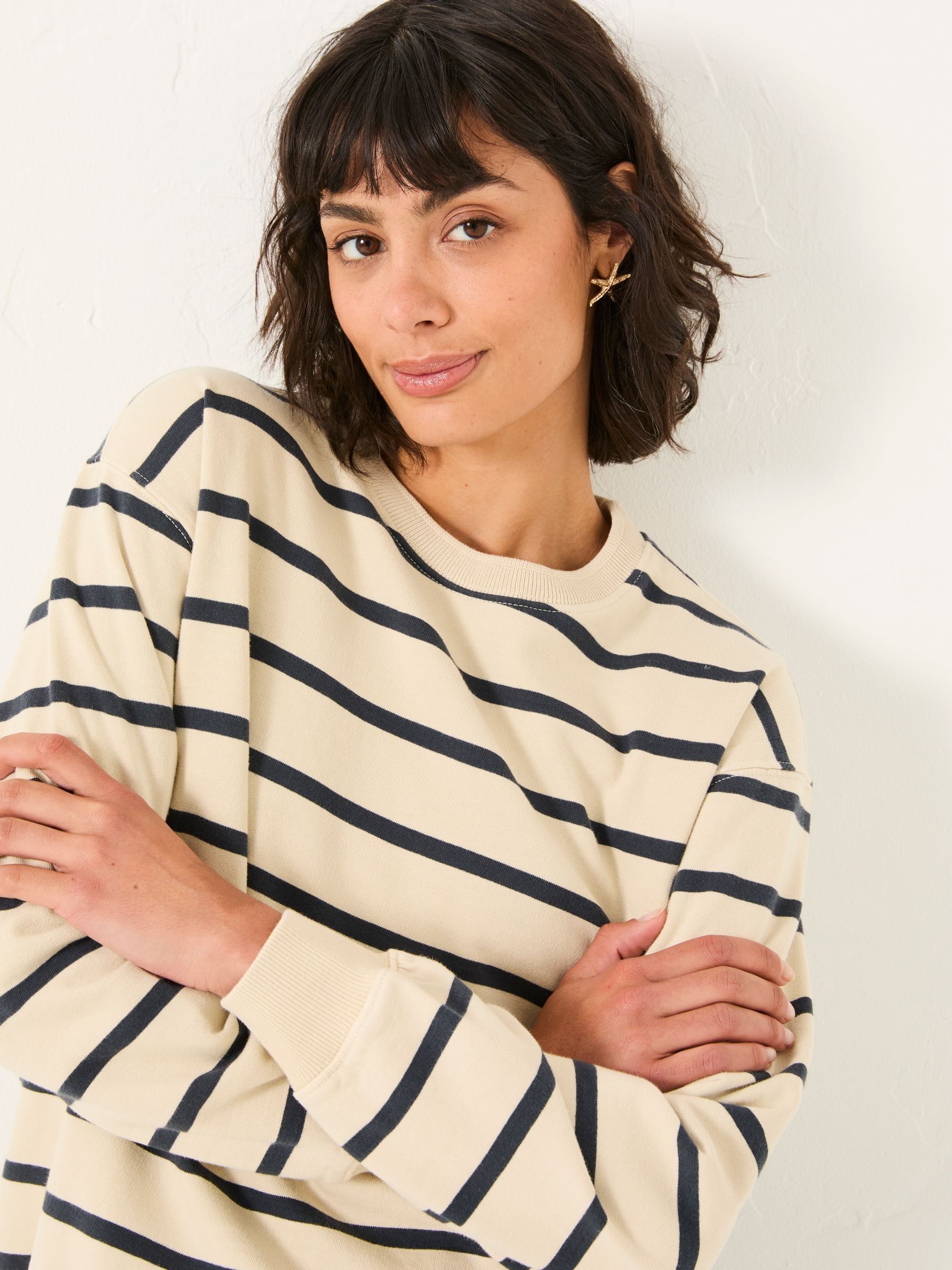 Georgia Ivory Stripe Crew Sweatshirt - Image 4 of 6