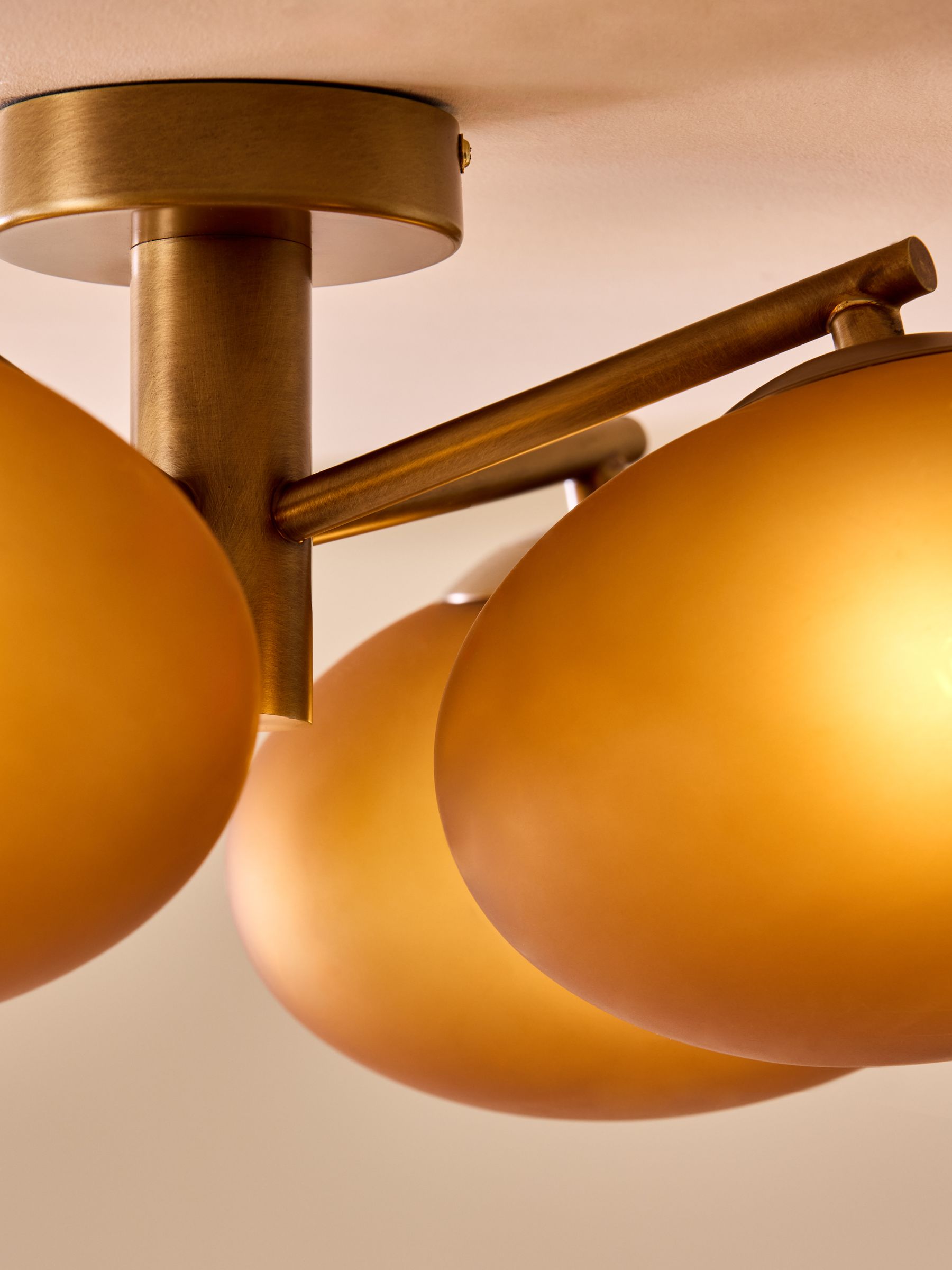 Caleb 4 Flush Light in Amber/Brass - Image 3 of 4