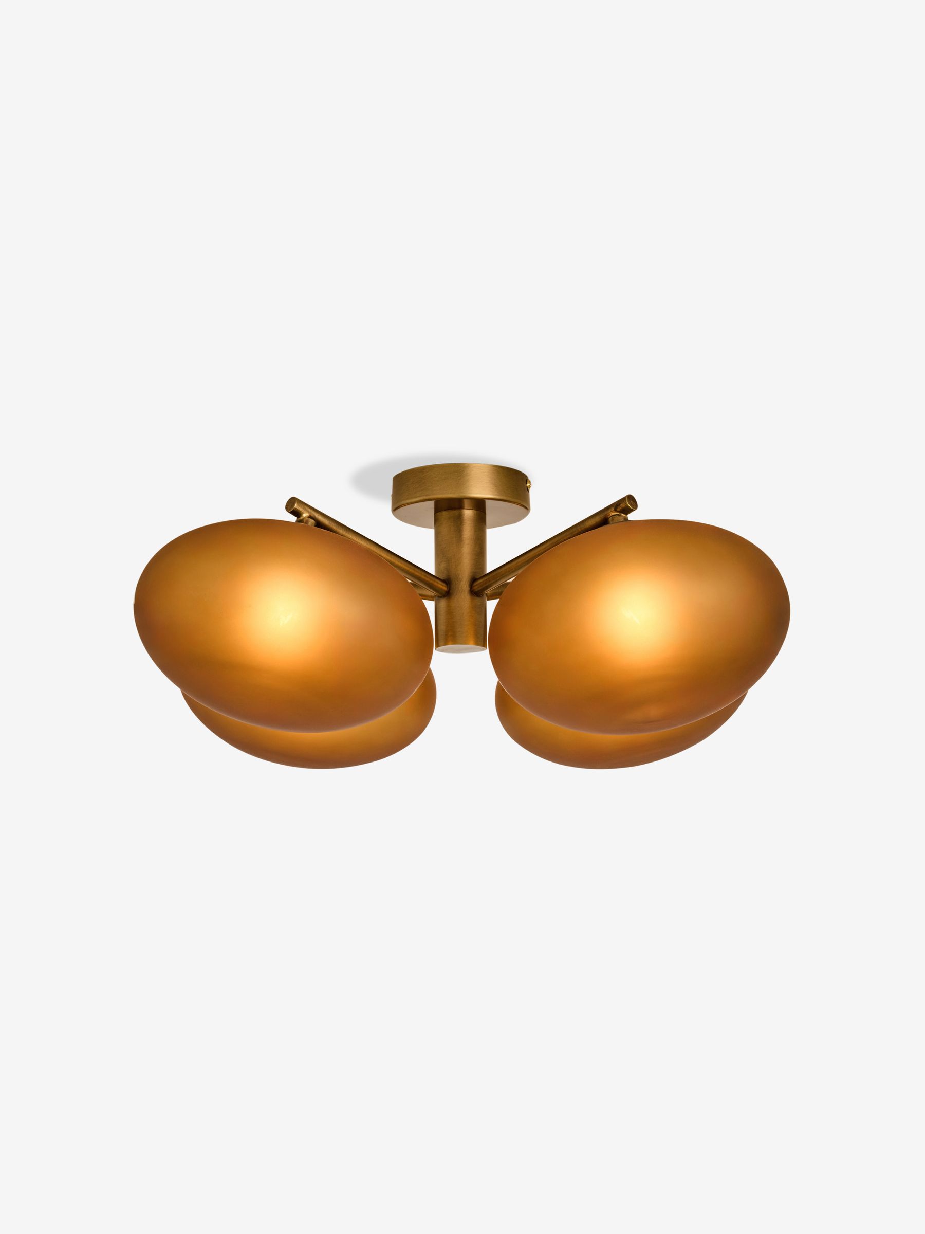 Caleb 4 Flush Light in Amber/Brass - Image 4 of 4