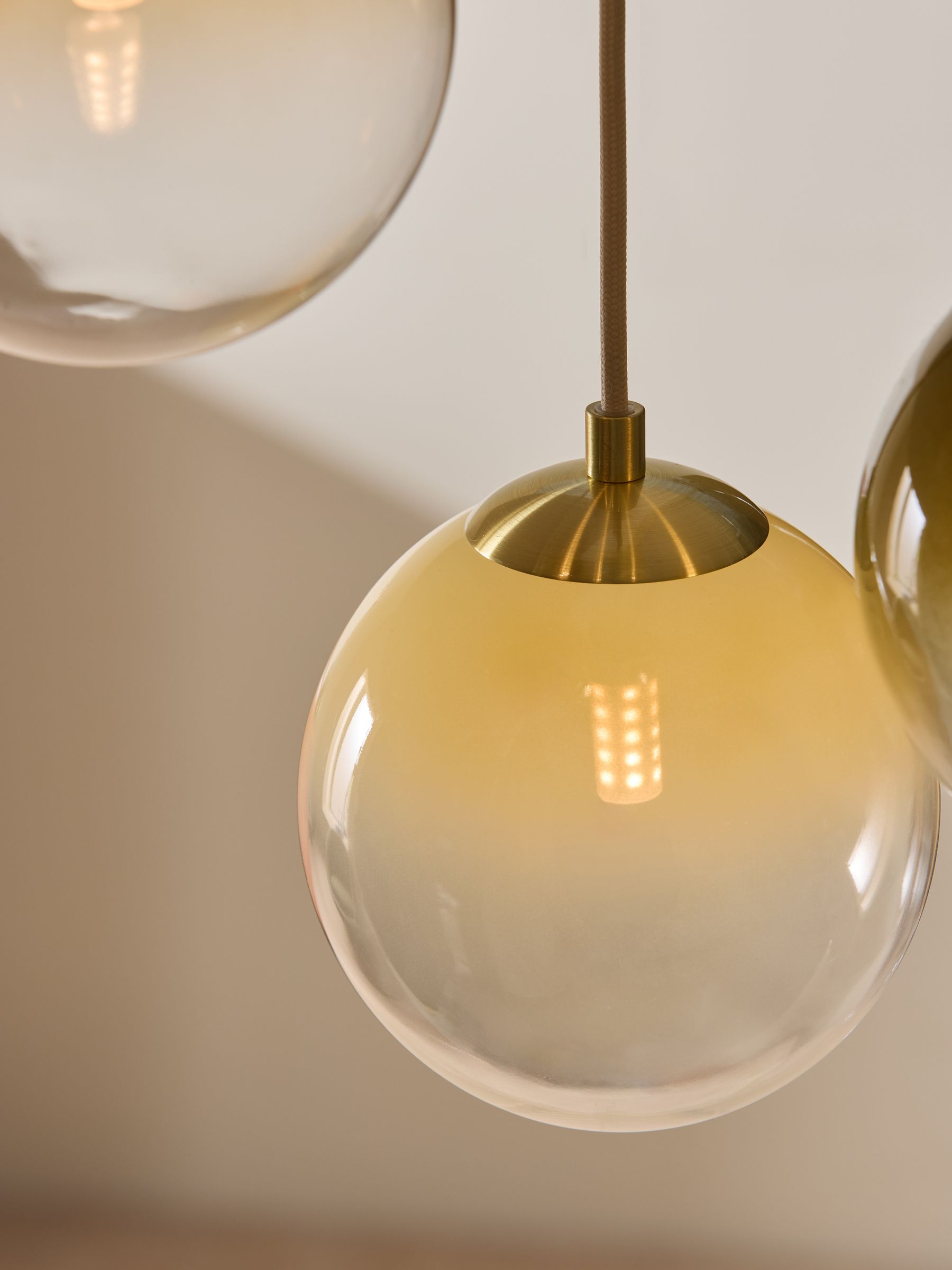 Globe 5 Light Ceiling in Brass/Green Ombre - Image 3 of 5