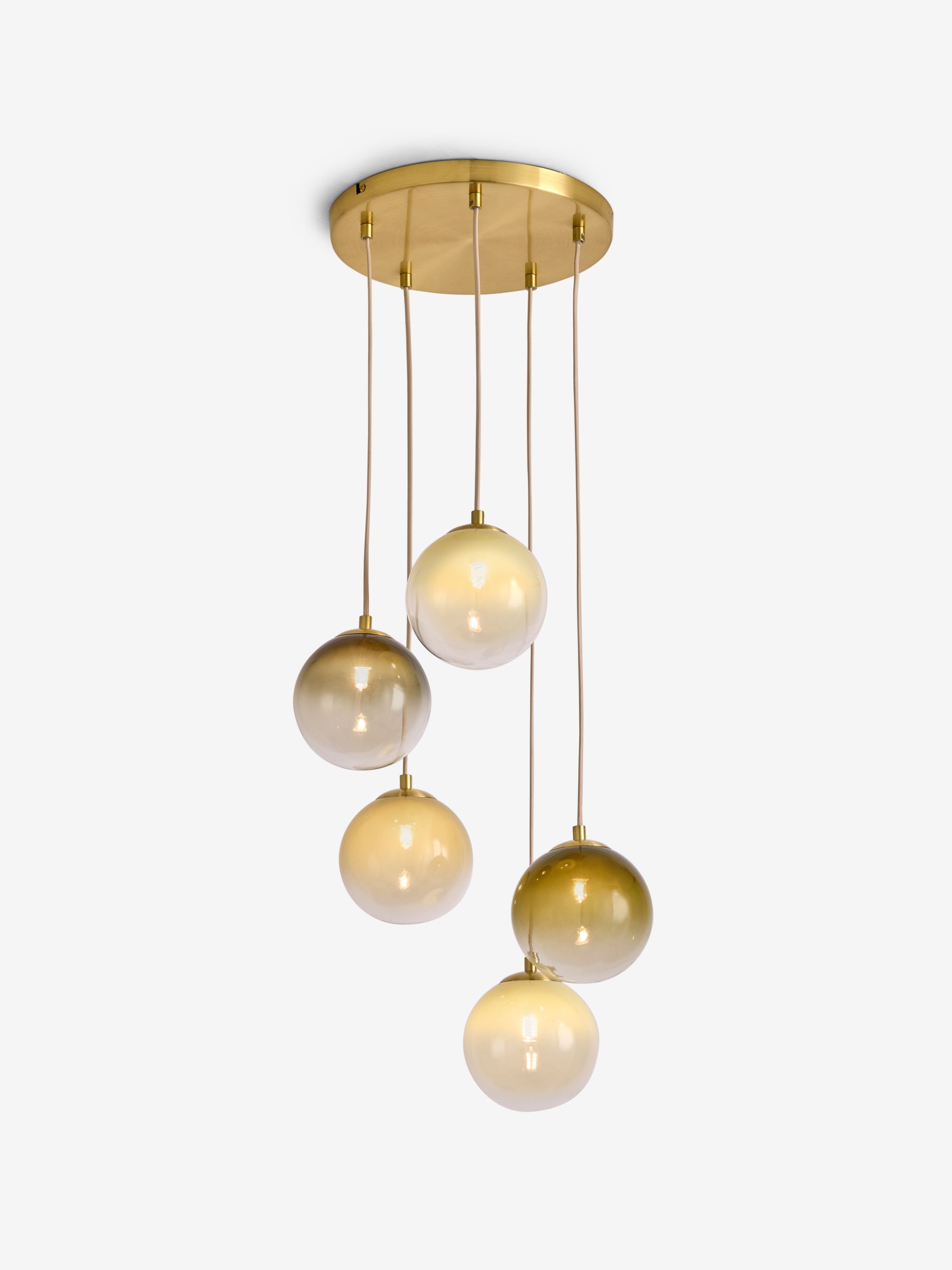 Globe 5 Light Ceiling in Brass/Green Ombre - Image 5 of 5