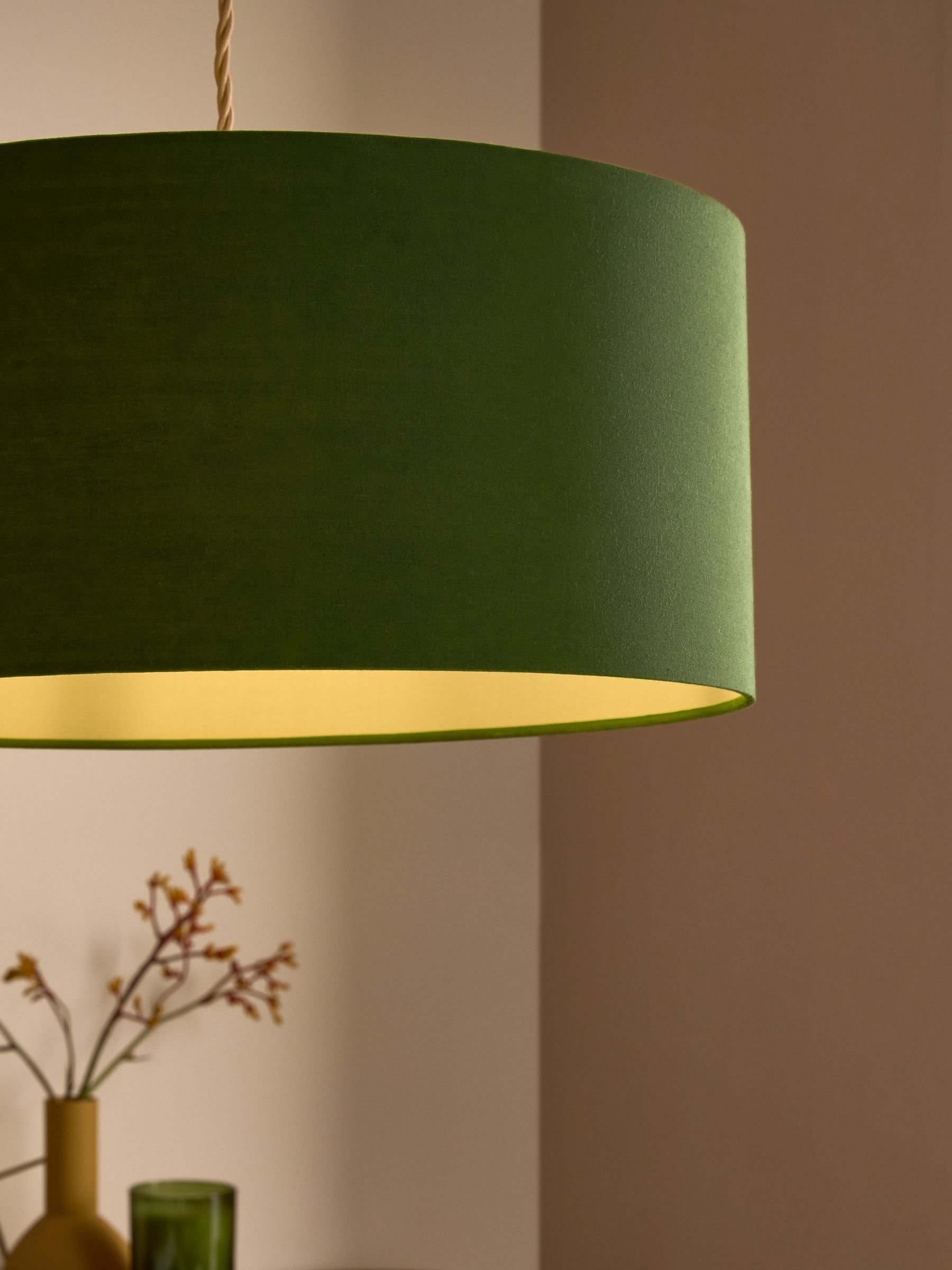 Oro Pendant Drum Lamp Shade in Green - Image 2 of 4