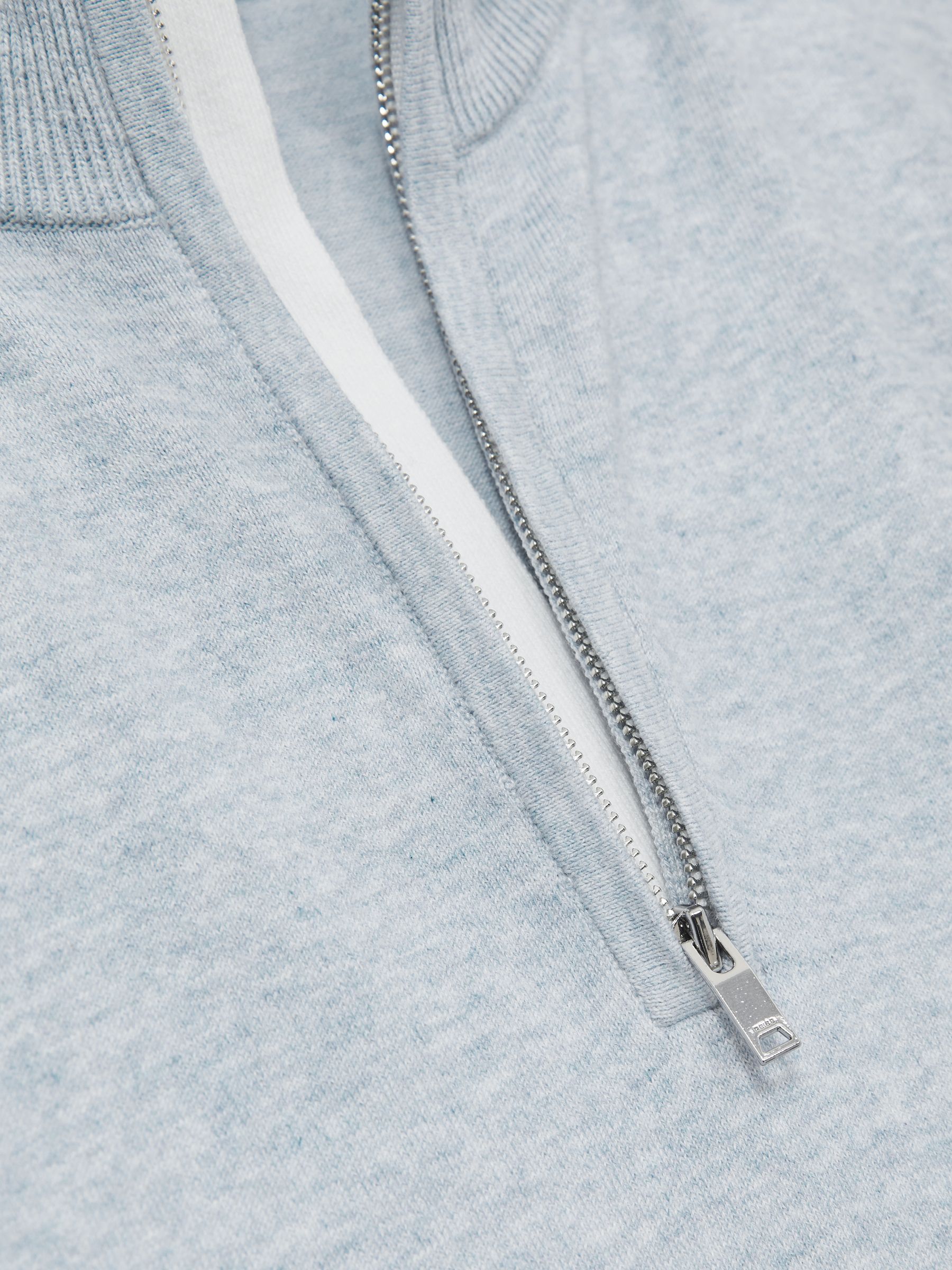 Cotton Blend Half Zip Jumper in Soft Blue - Image 6 of 6