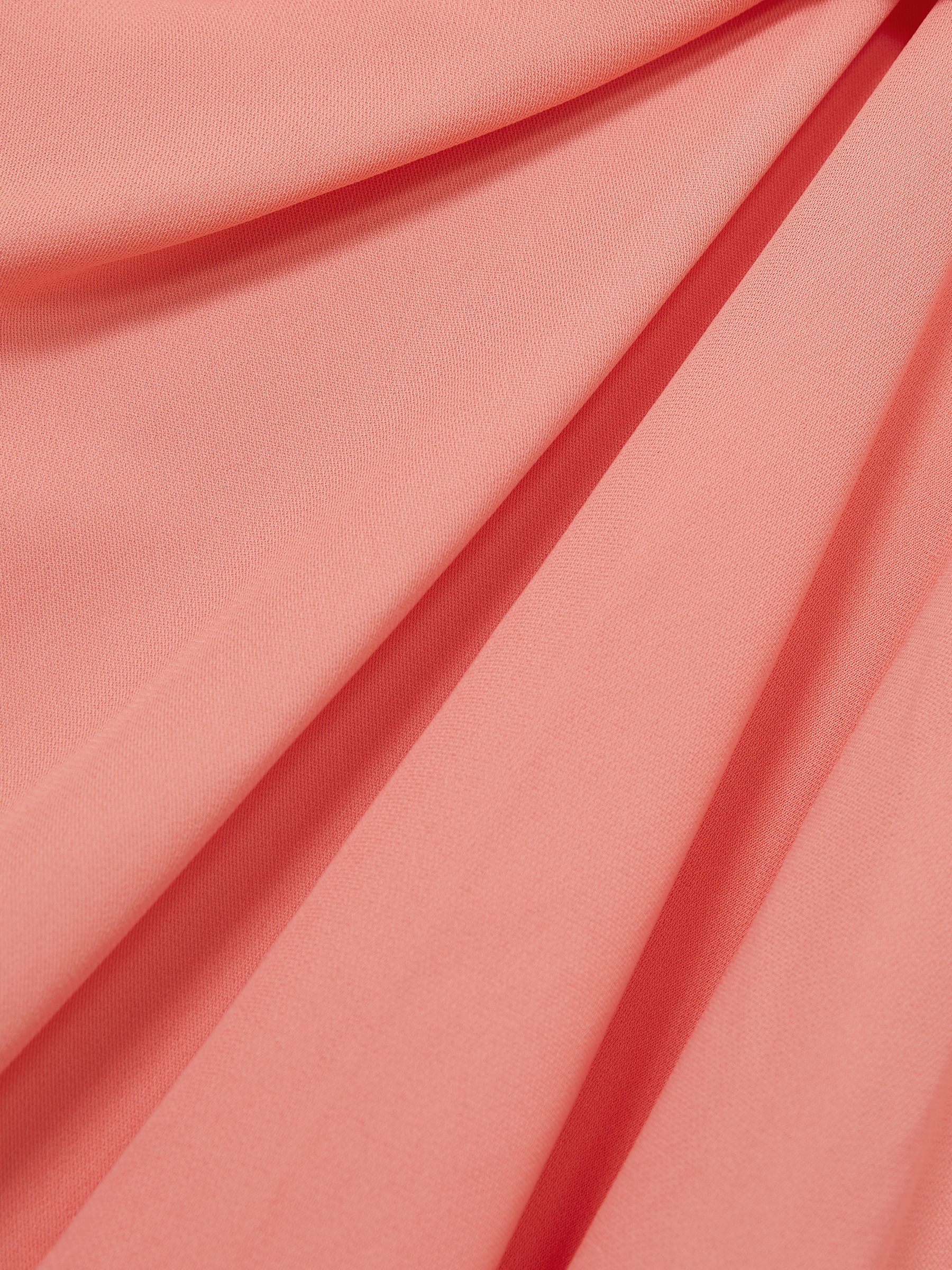 Draped Tuck Mini Dress in Coral - Image 5 of 5