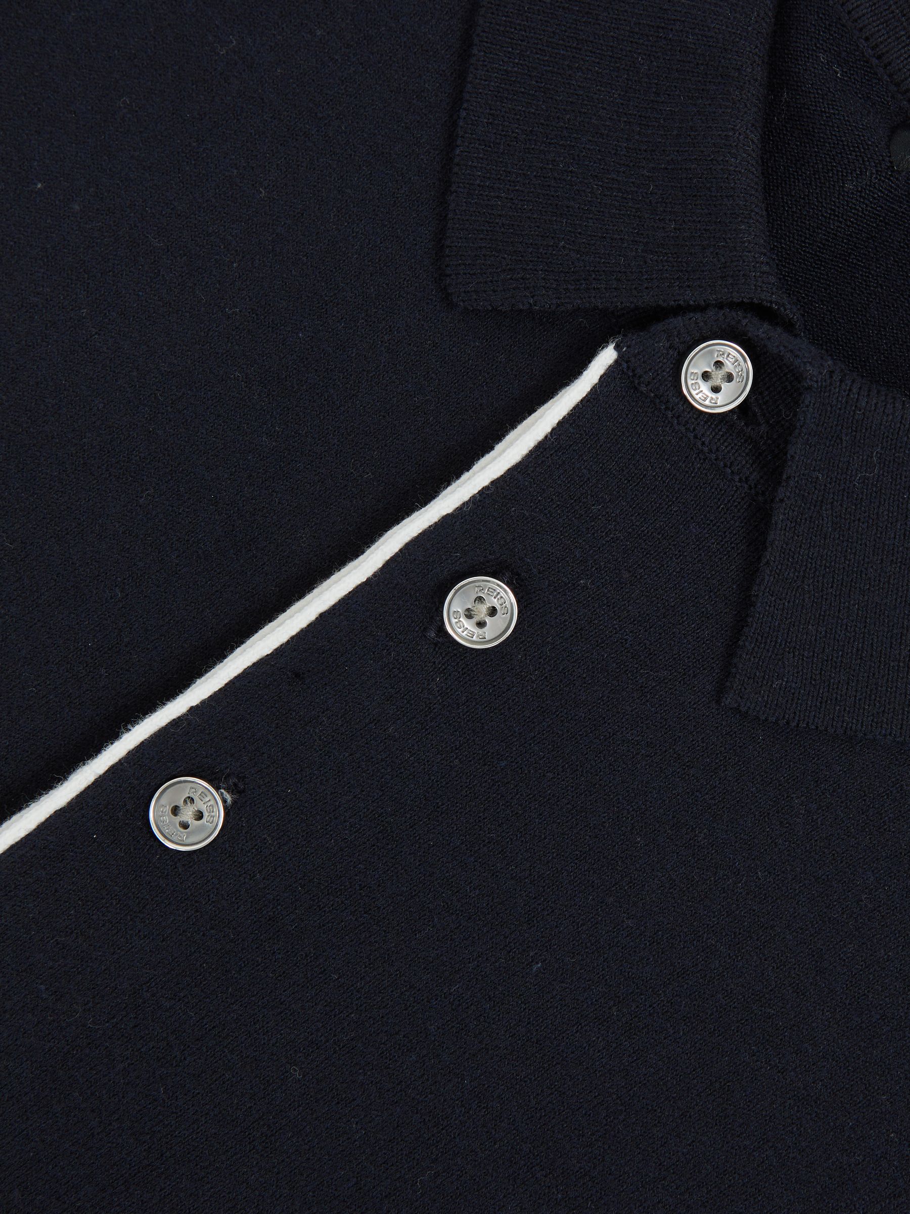 Reiss Contrast-Placket Polo Shirt With Cotton in Navy - REISS