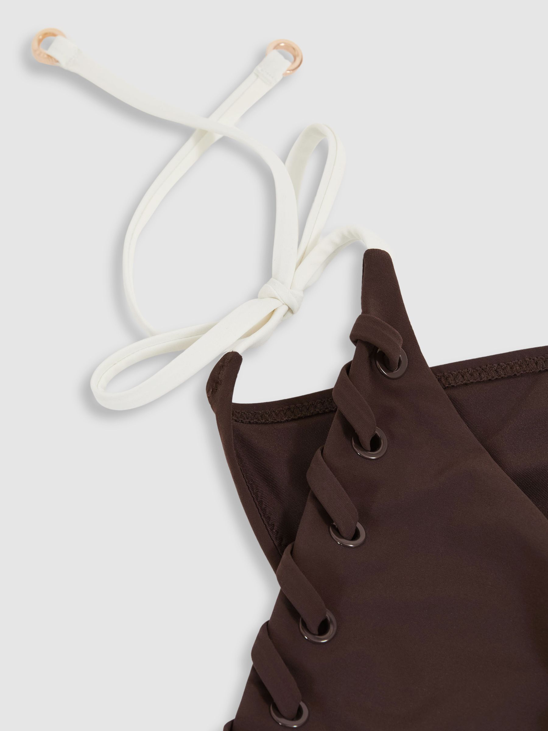 Whipstitch Side-Tie Bikini Bottoms in Chocolate - Image 4 of 4