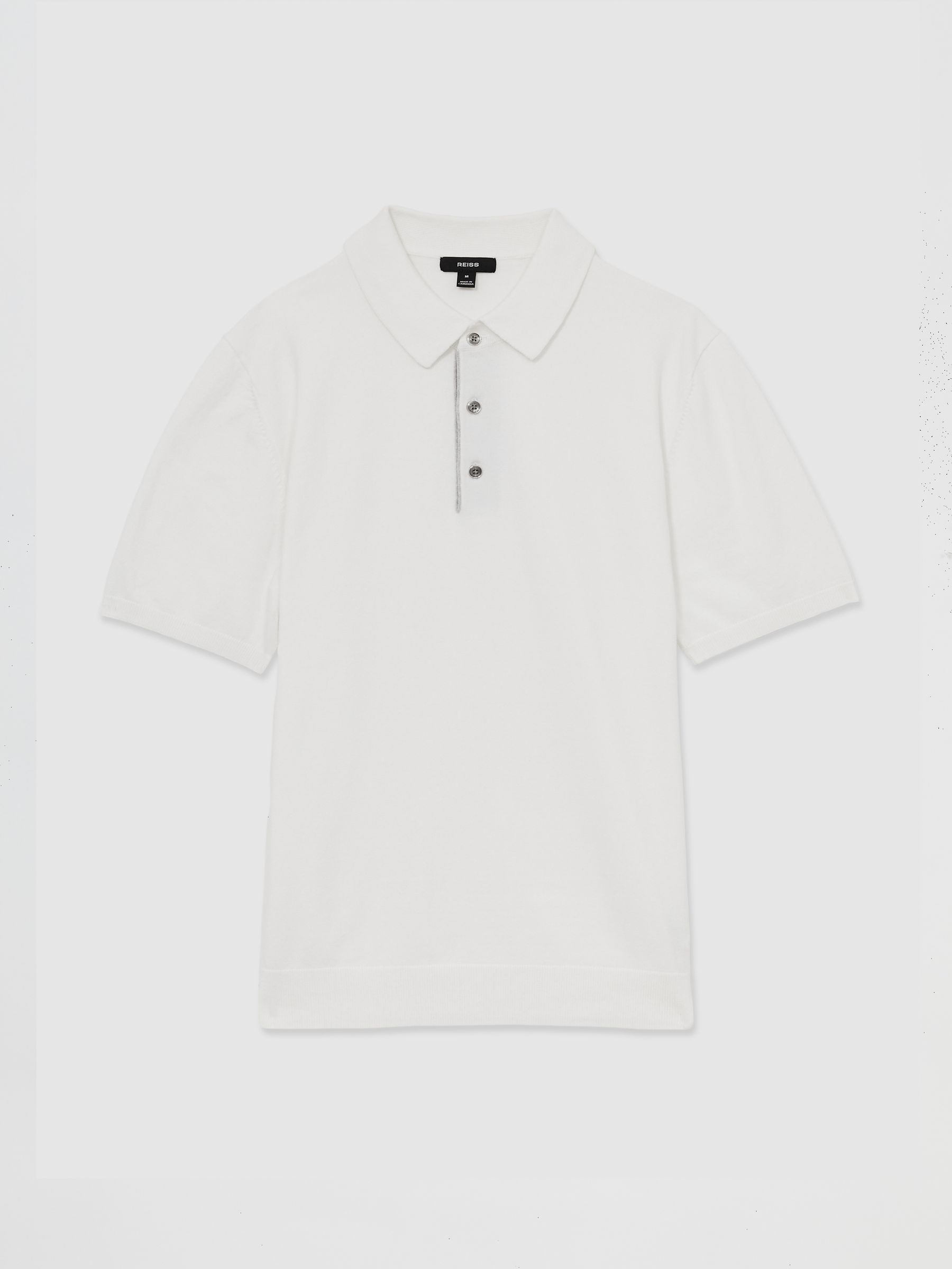 Contrast Placket Polo Shirt With Cotton in White - Image 2 of 6