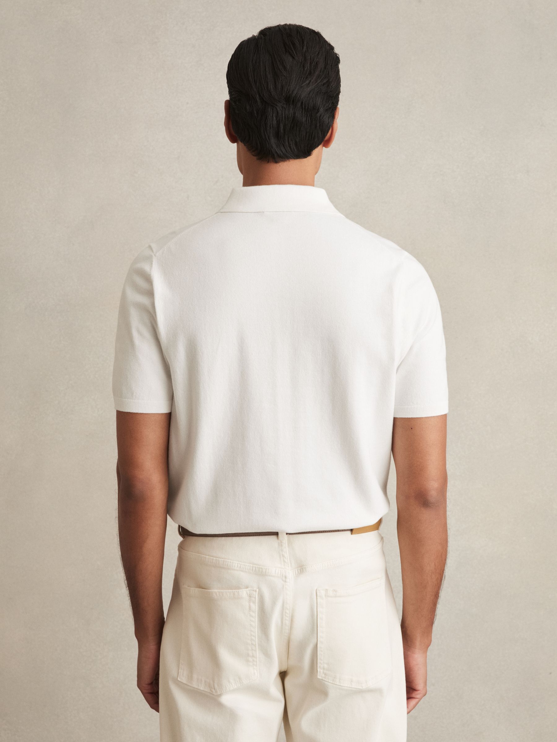 Contrast Placket Polo Shirt With Cotton in White - Image 5 of 6