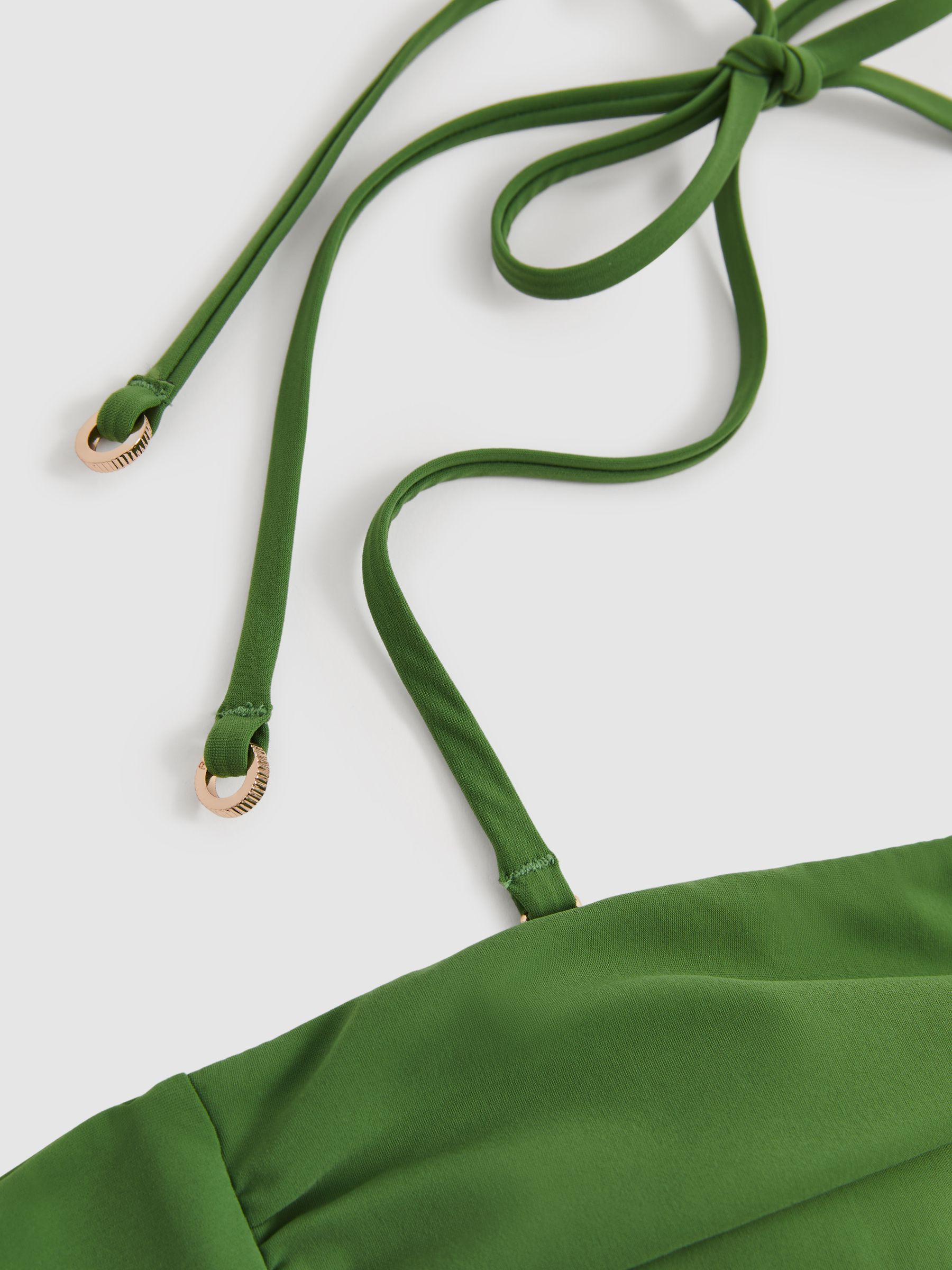 Cut-Out V-Wire Bandeau Bikini Top in Green - Image 5 of 5