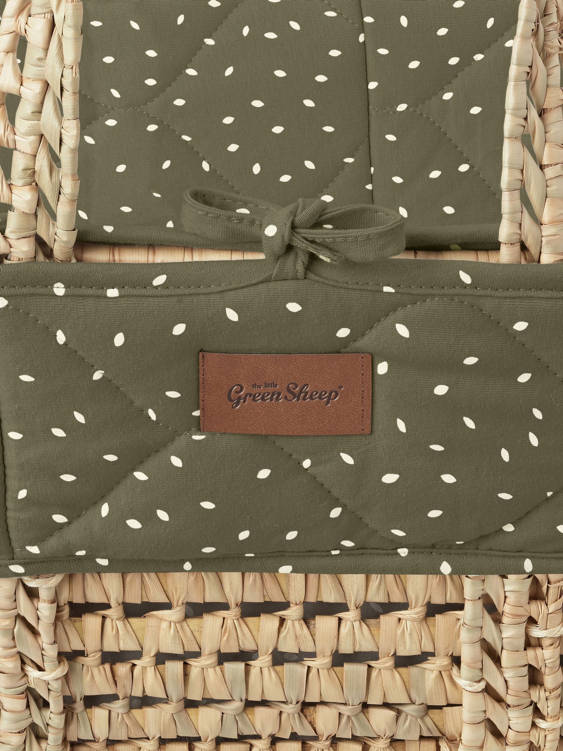 The Little Green Sheep Juniper Rice Quilted Moses Basket & Mattress - Image 4 of 5