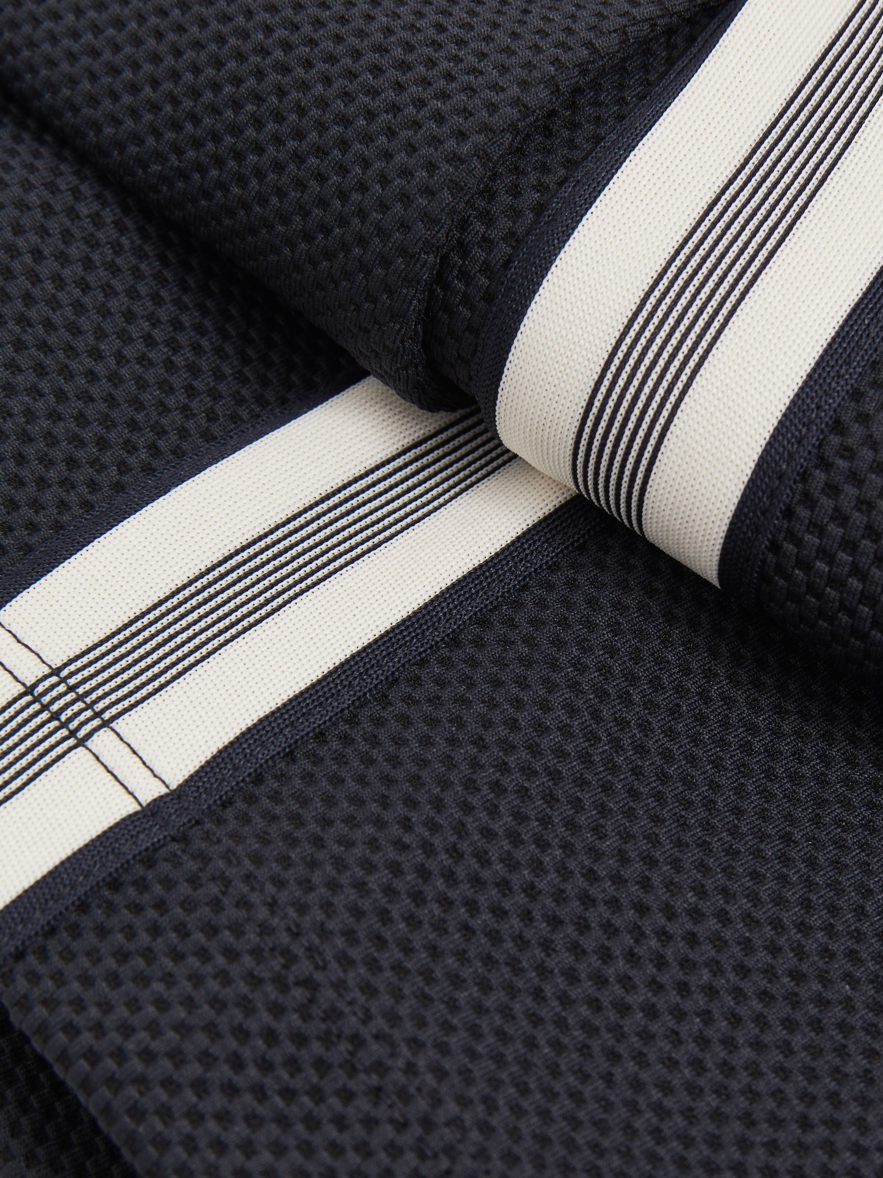 Textured Tape Drawstring Shorts in Navy - Image 6 of 6