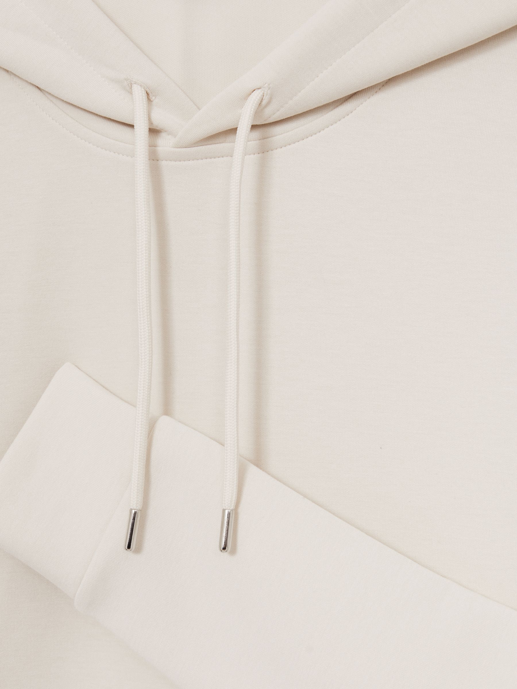 Interlock Jersey Drawstring Hoodie in Off White - Image 7 of 7