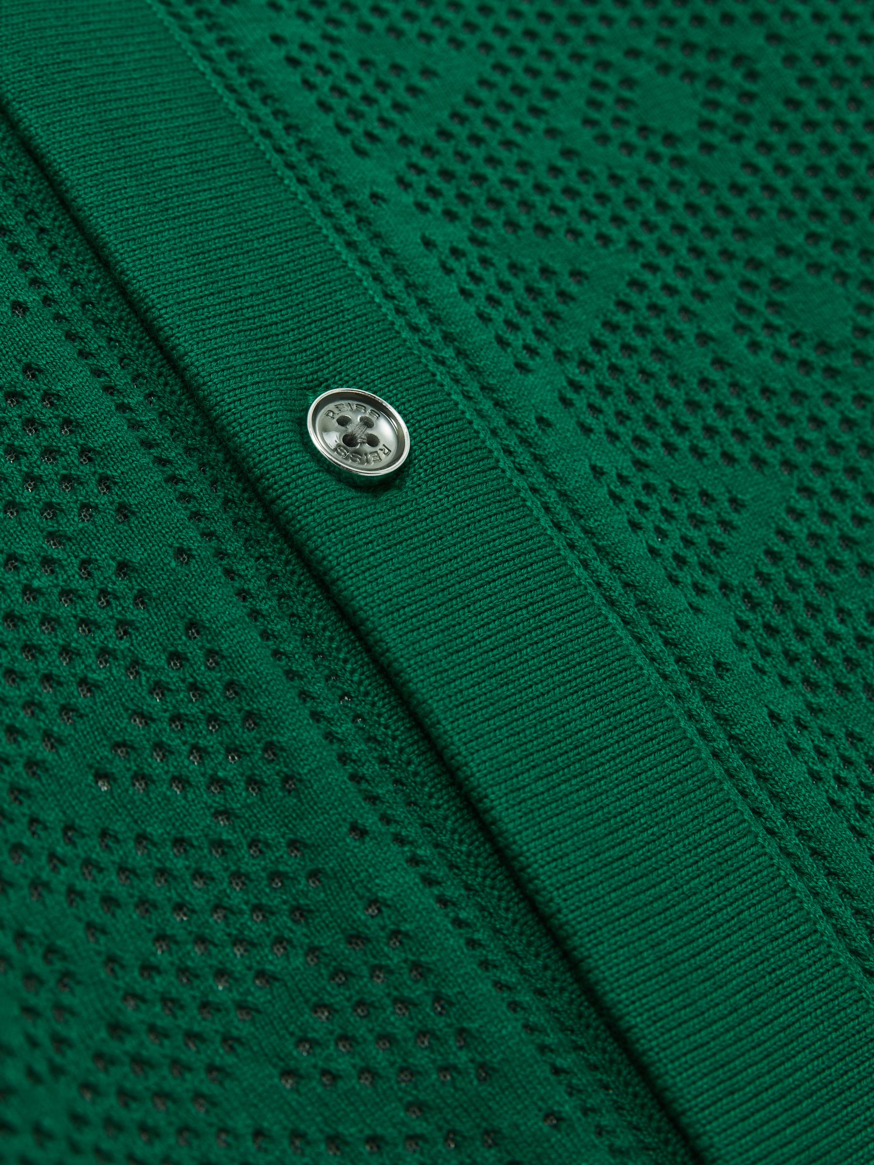 Textured Knit Short Sleeve Shirt in Bright Green - Image 6 of 6