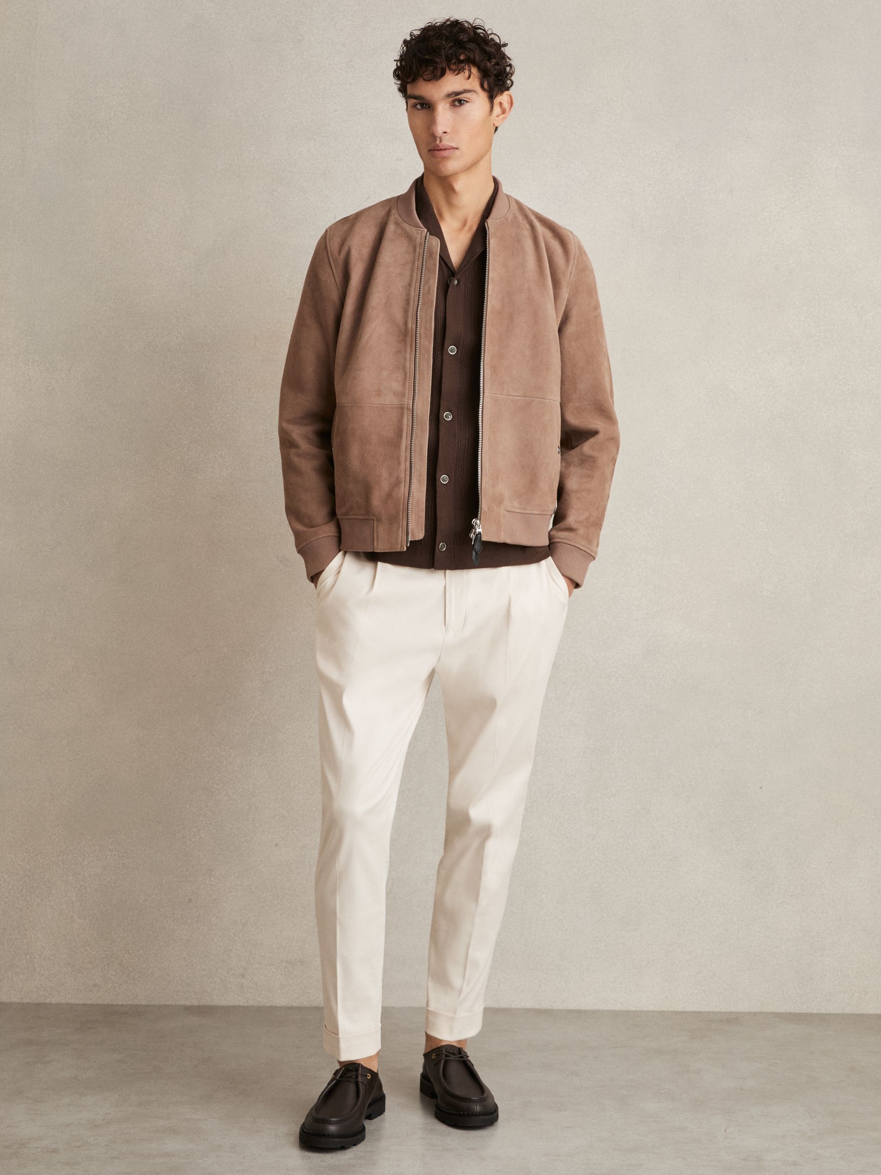 Textured Knit Short Sleeve Shirt in Chocolate Brown - Image 3 of 6