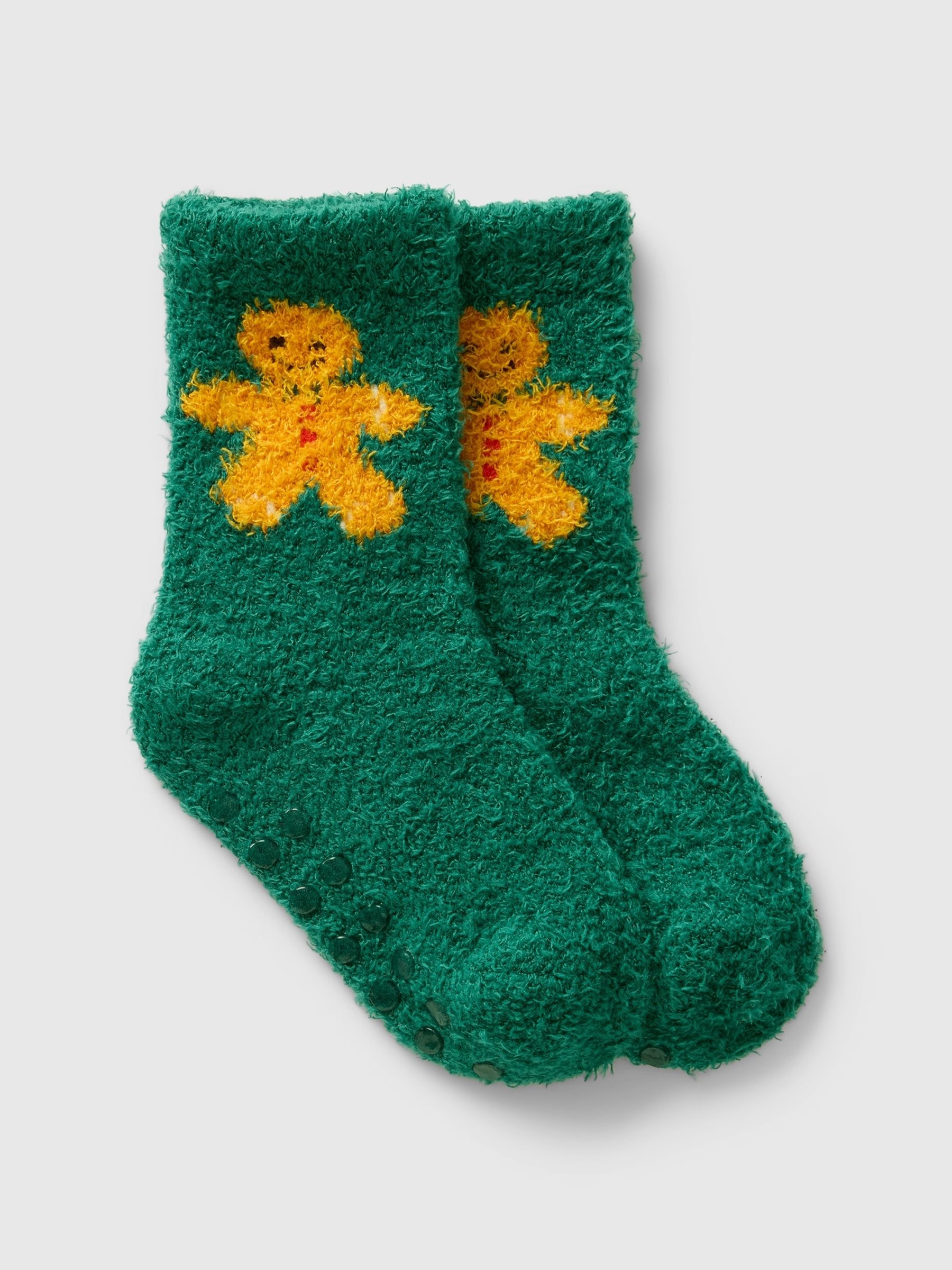 Green Gingerbread Cosy Fluffy Christmas Socks (Newborn-5yrs) - Image 1 of 1