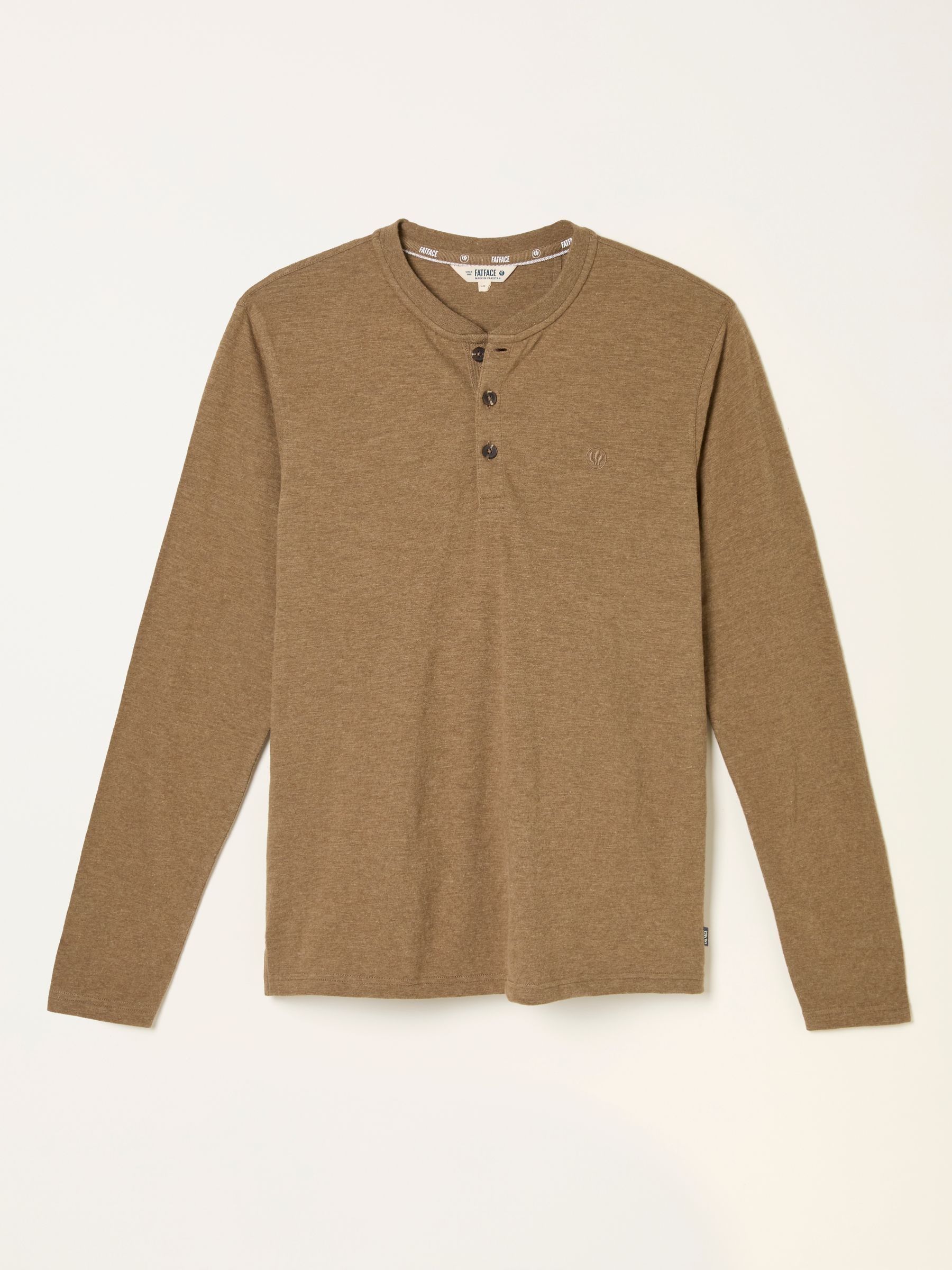 Woodside Henley Tan Brown Long Sleeve Woodside Slub Henley - Image 6 of 6