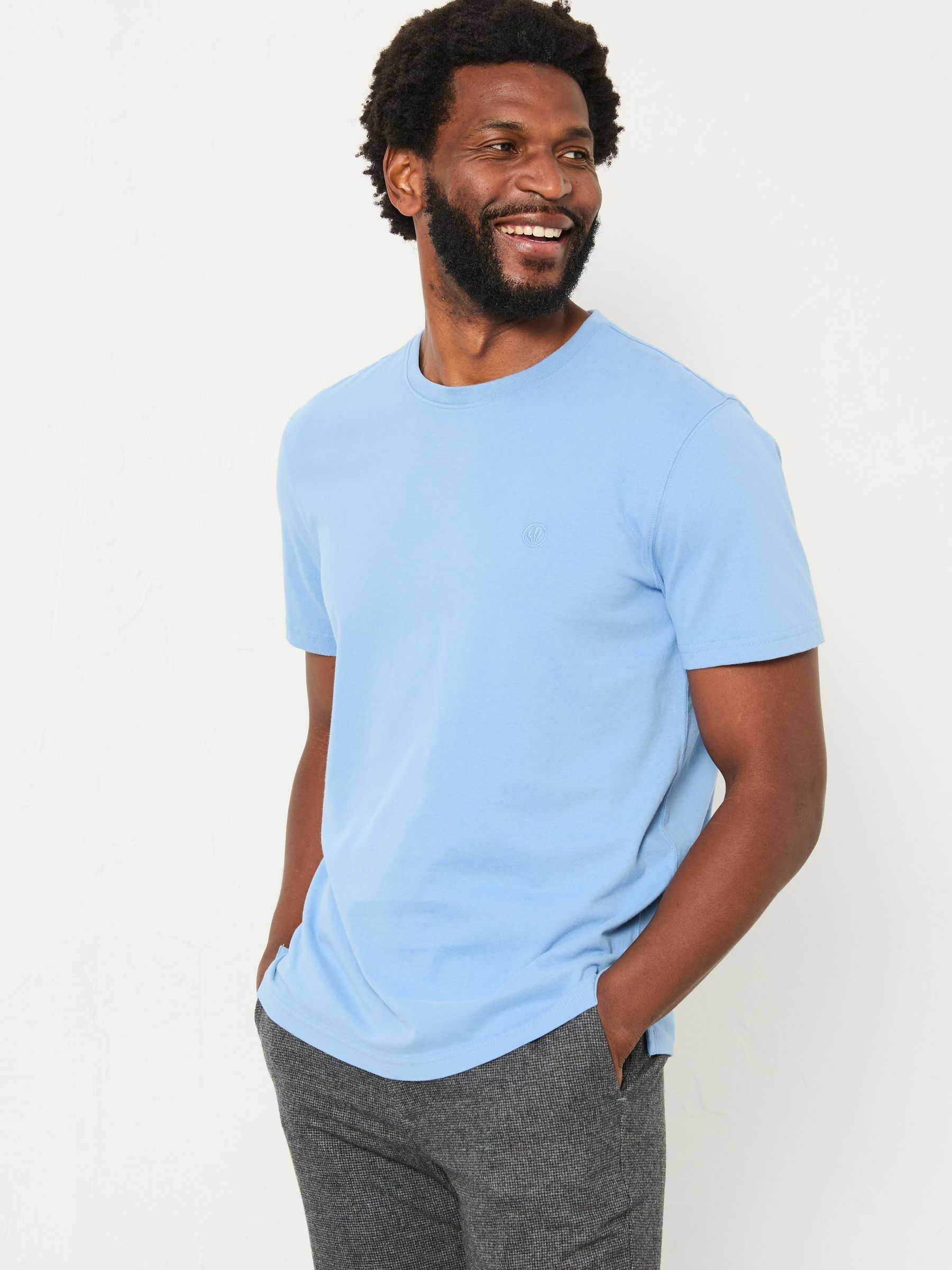 Lulworth Chambray Blue Short Sleeve T-Shirt - Image 1 of 5