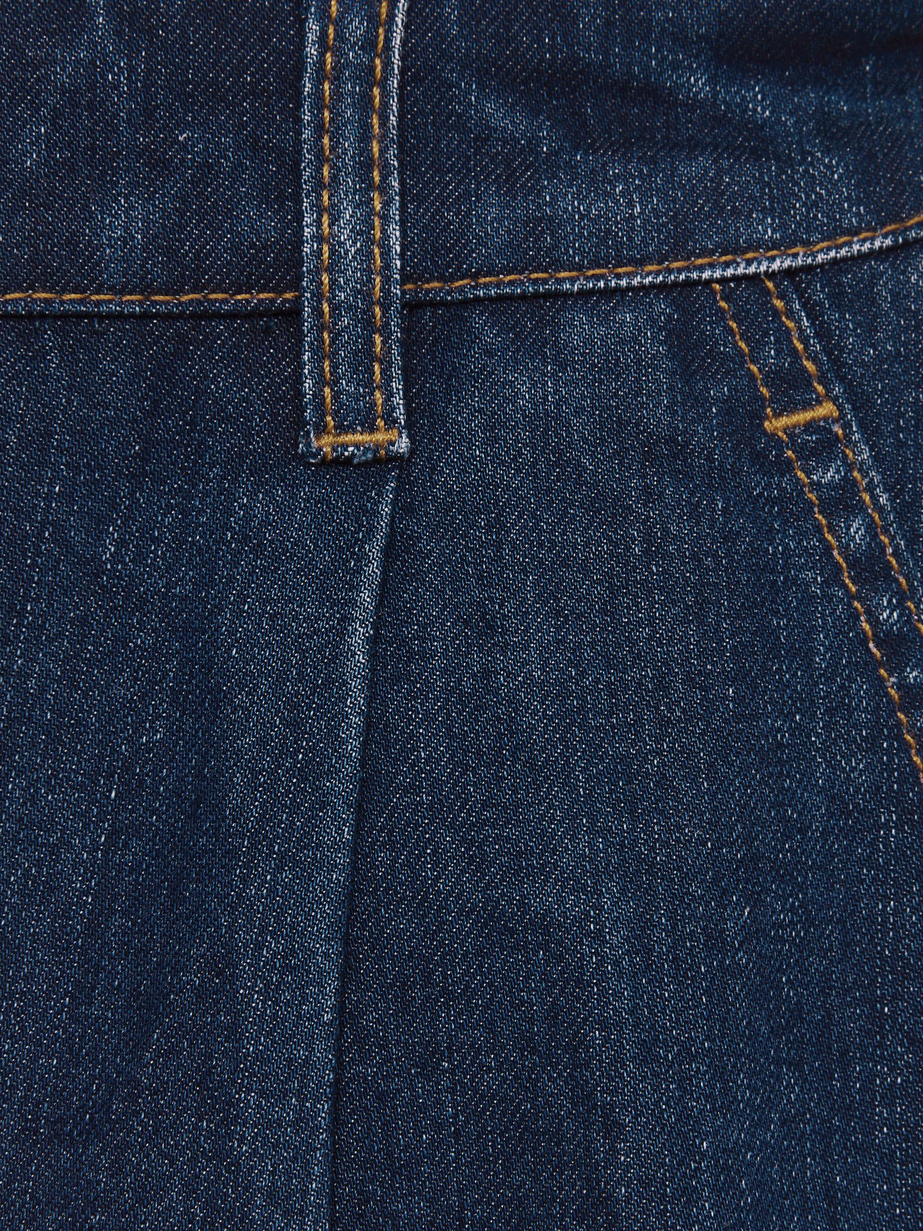 Denim Pleated Shorts in Mid Blue - image 5