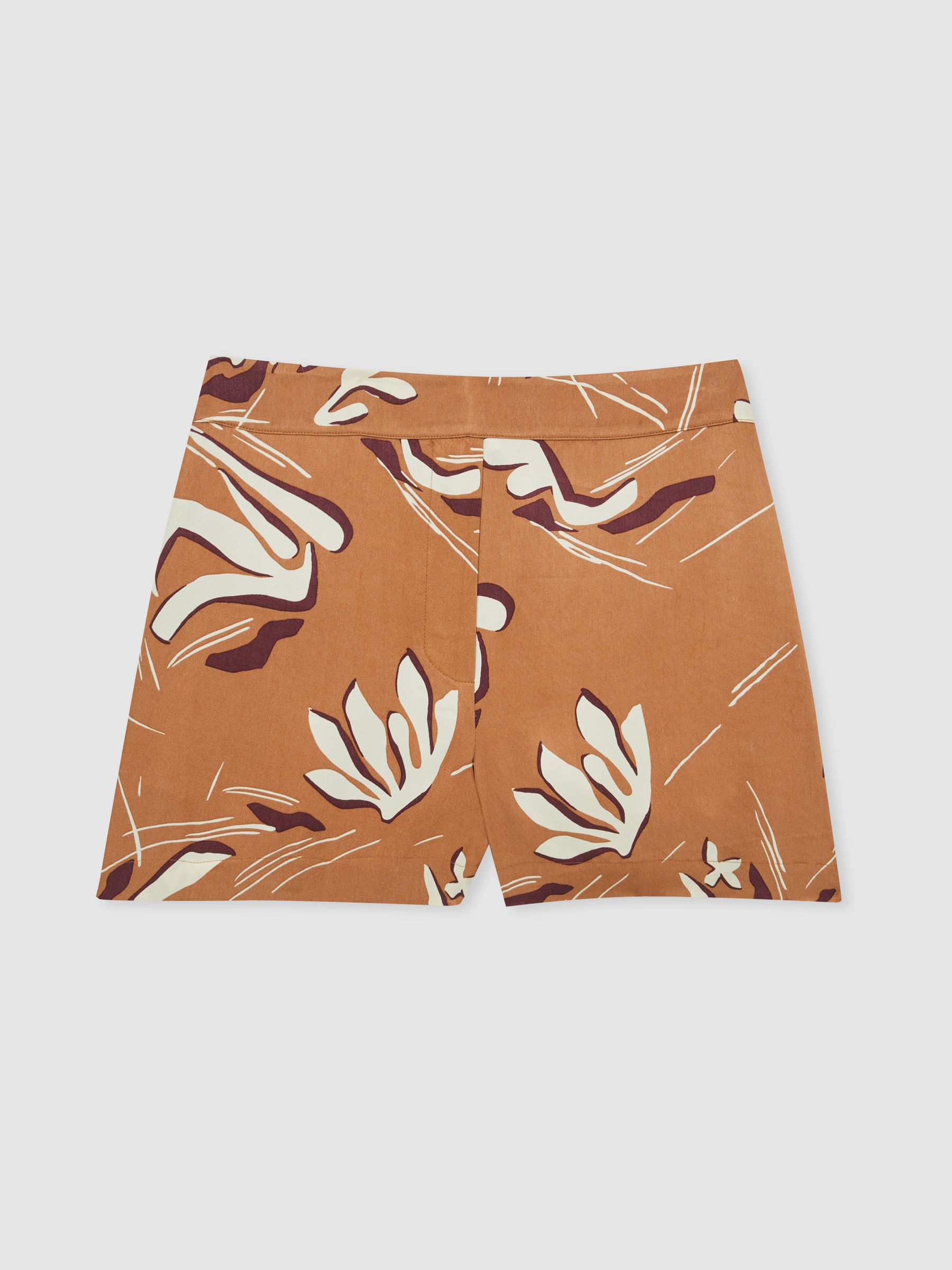 Printed Twill Shorts in Orange - Image 2 of 6