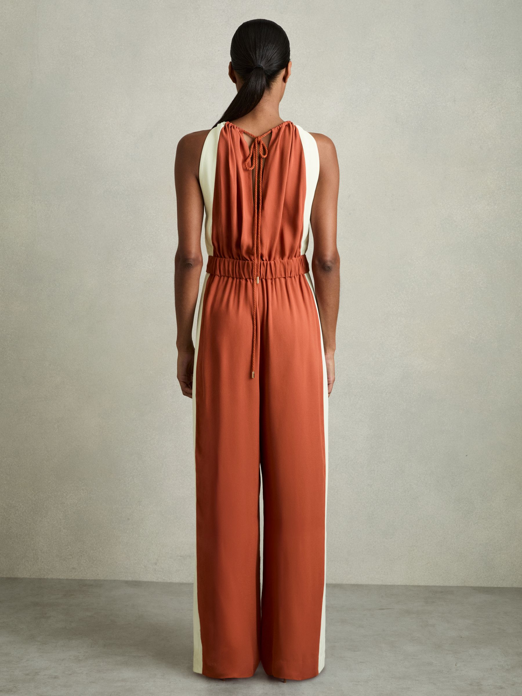 Colour-Block Rope-Cord Jumpsuit in Orange - Image 6 of 7