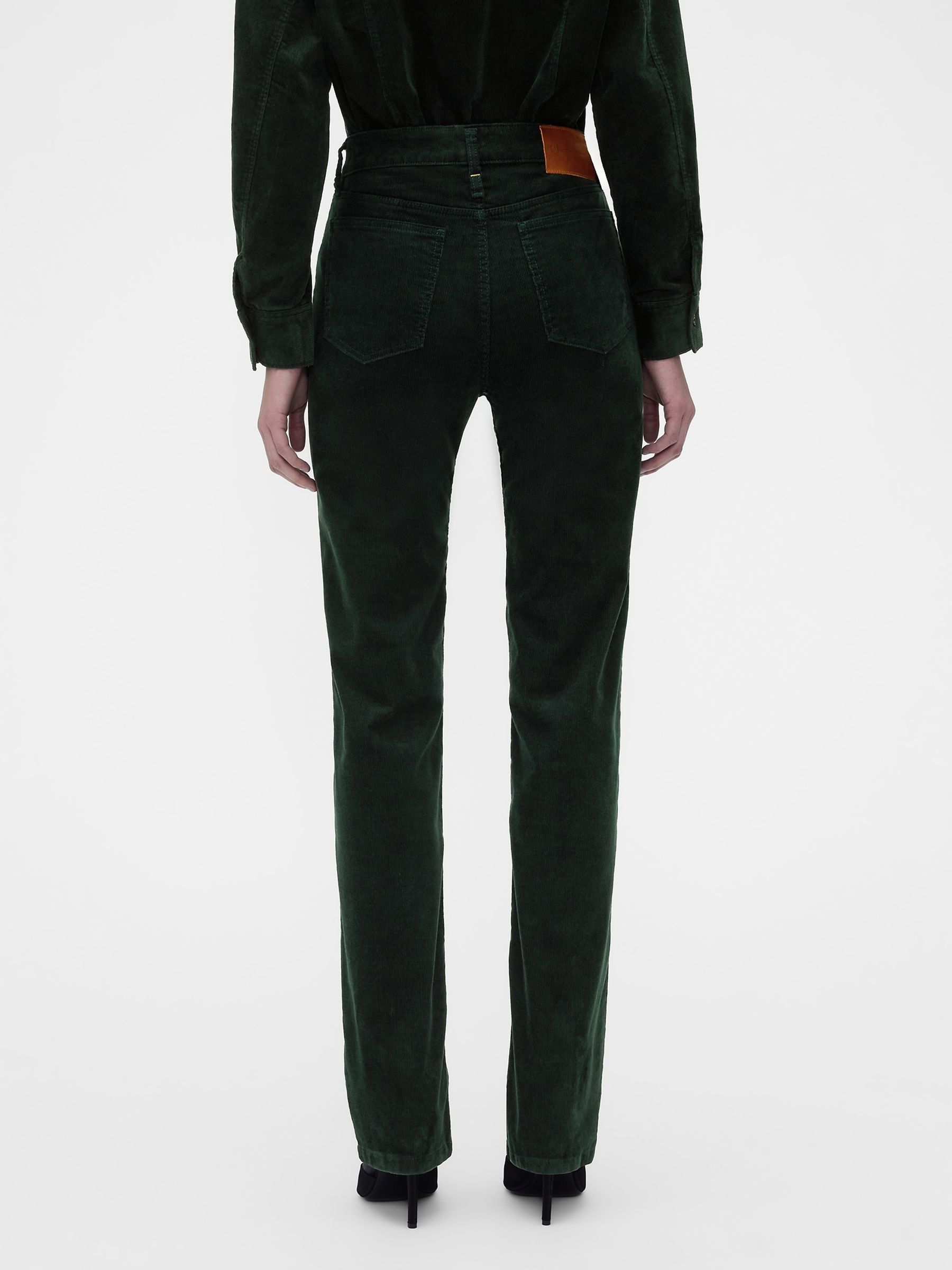Gap x Victoria Beckham Green High Waisted Corduroy Straight Jeans - Image 3 of 8