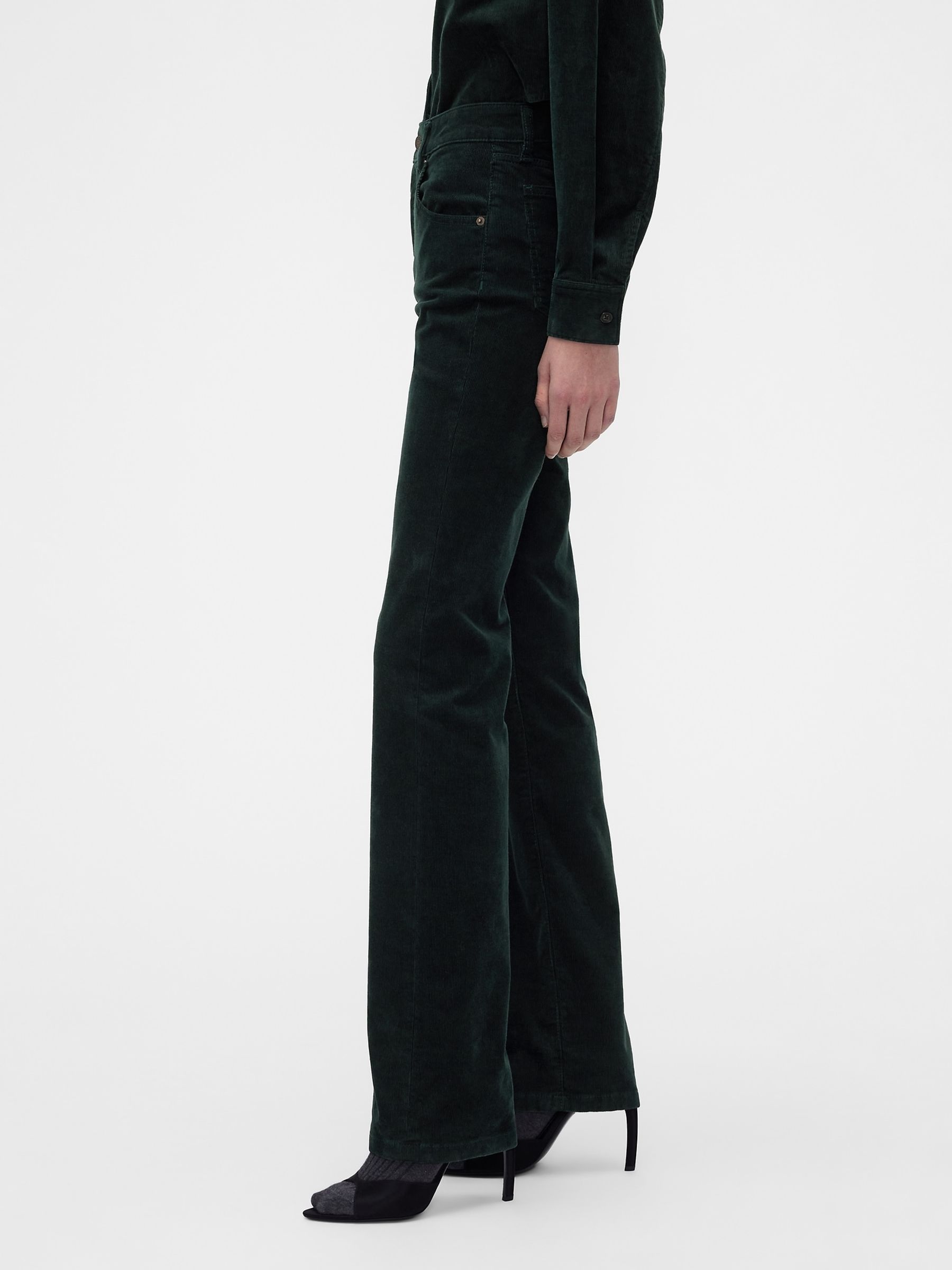 Gap x Victoria Beckham Green High Waisted Corduroy Straight Jeans - Image 4 of 8