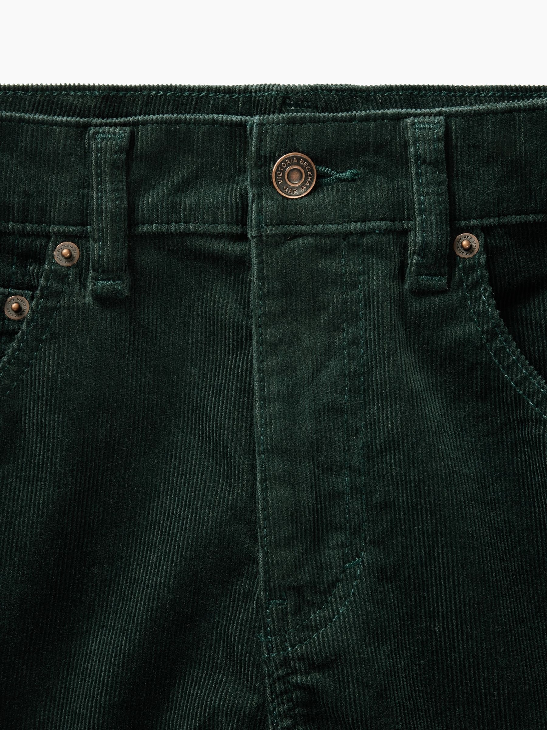 Gap x Victoria Beckham Green High Waisted Corduroy Straight Jeans - Image 5 of 8