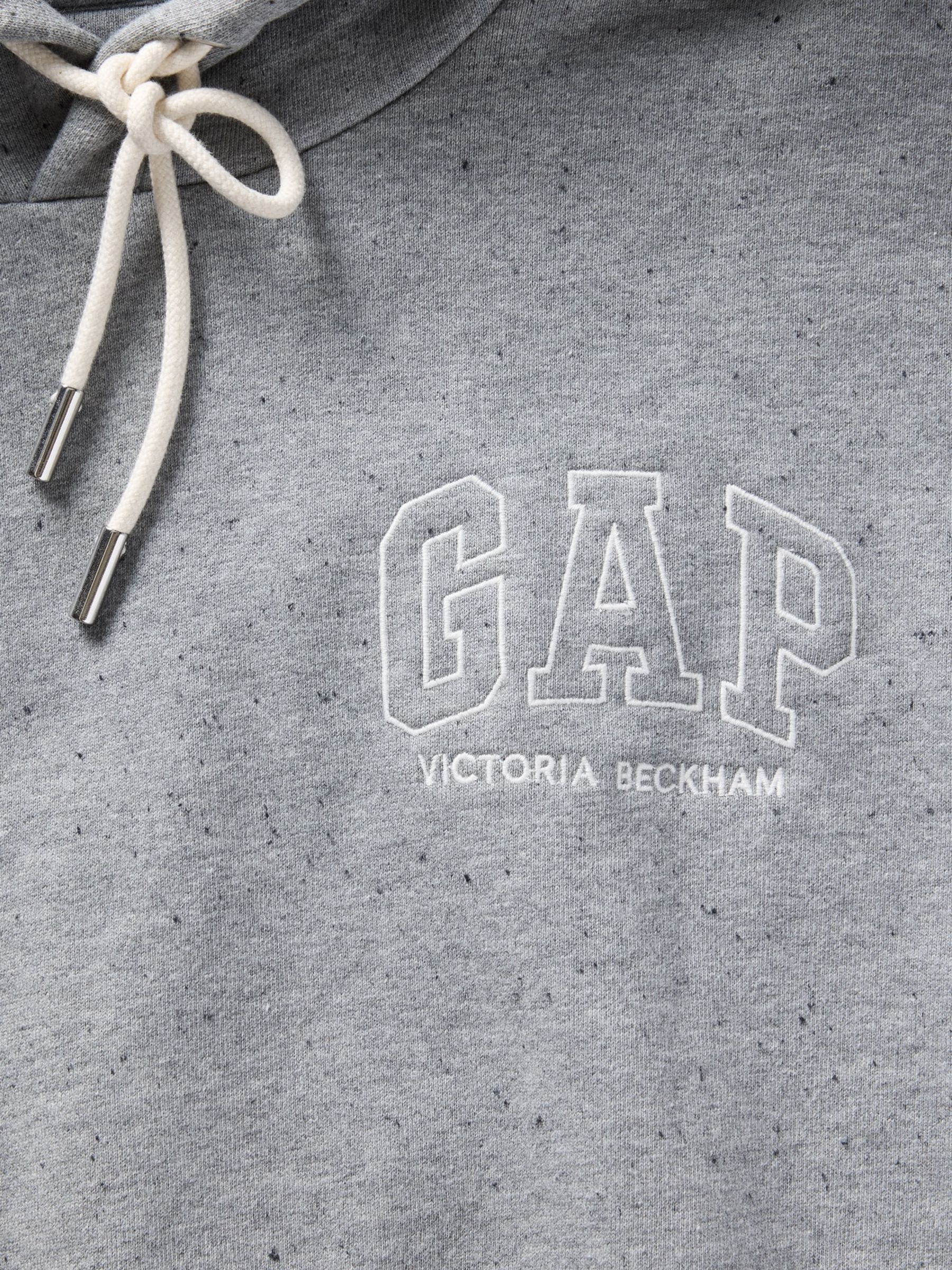Gap x Victoria Beckham Grey Heavyweight Logo Crop Hoodie - Image 5 of 7