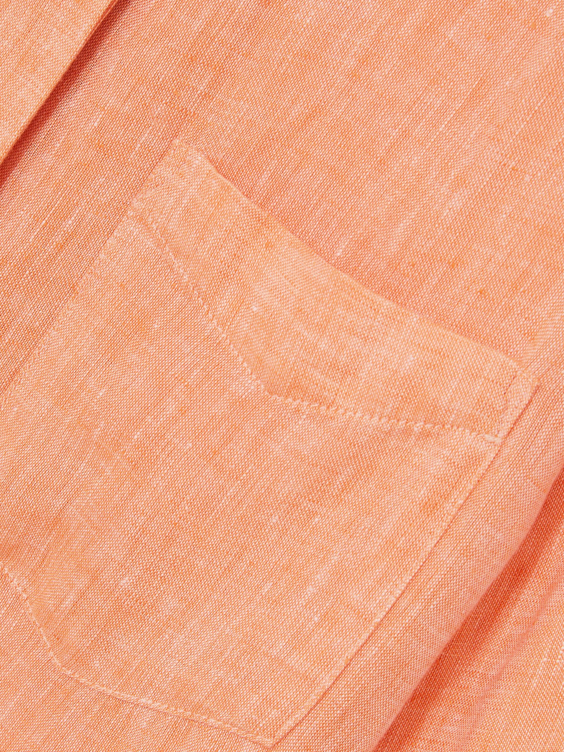 Linen Button-Through Shirt in Orange - Image 6 of 6