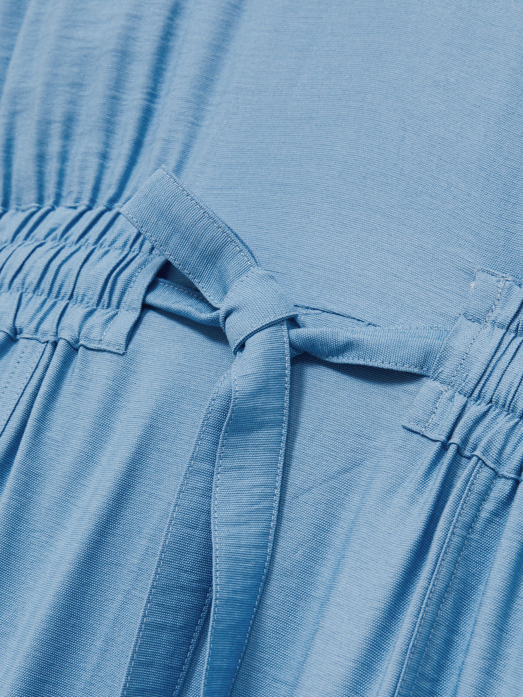 Shirred-Waist Midi Shirt Dress in Blue - image 5