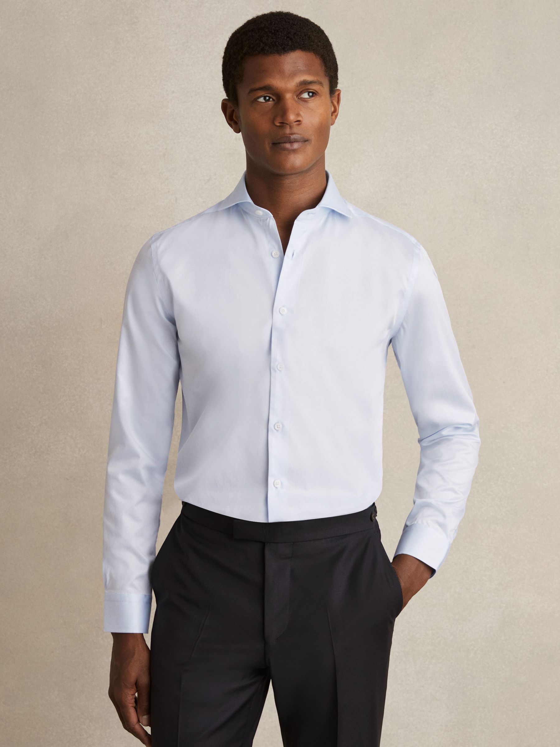 Cotton-Twill Two-Fold Shirt in Soft Blue - Image 1 of 8