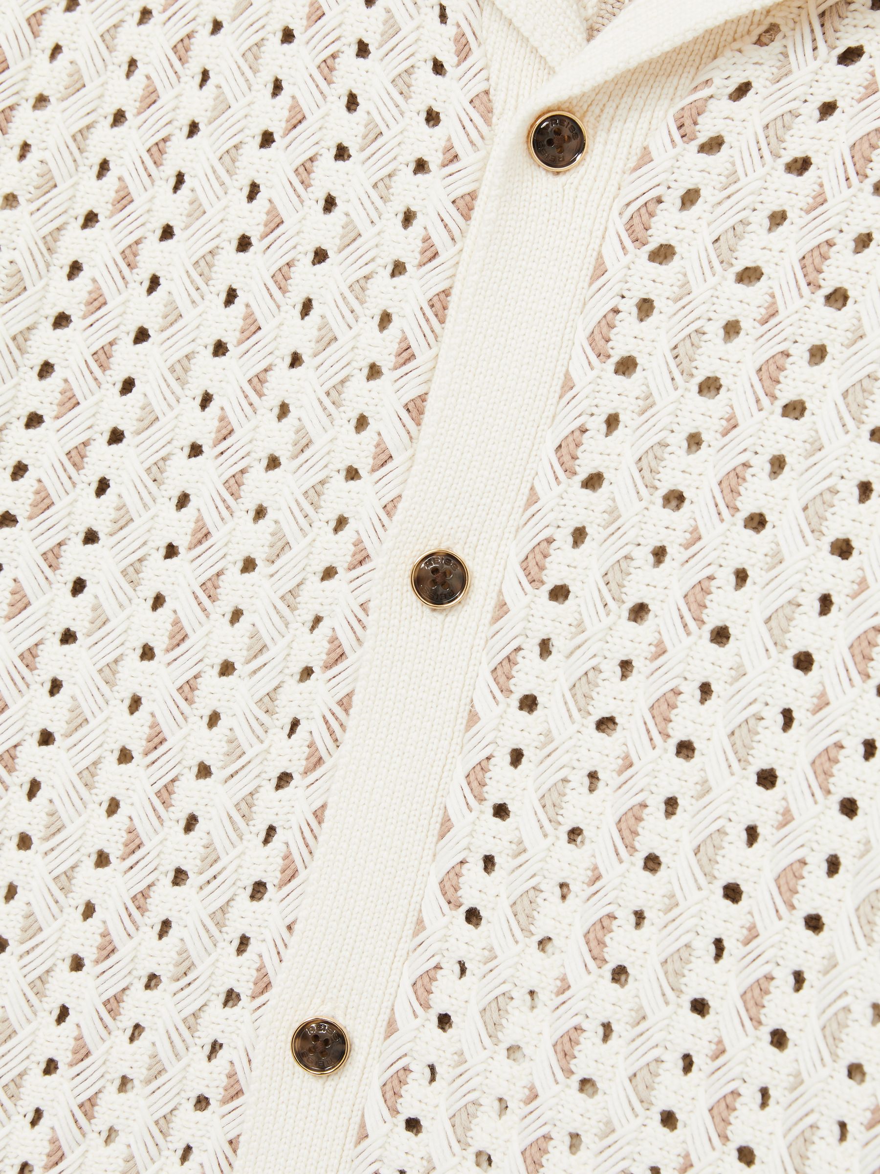 Textured-Knit Cuban-Collar Shirt in Natural - Image 8 of 8