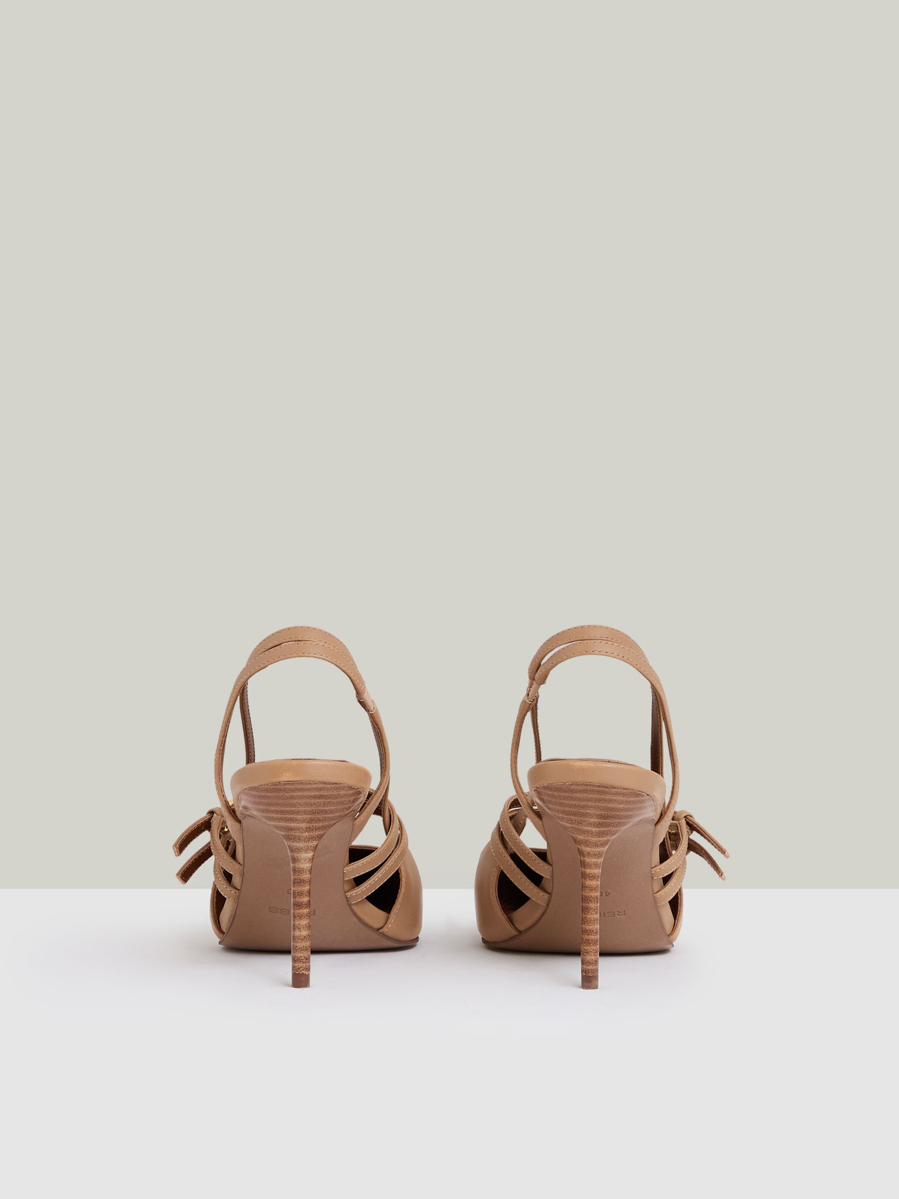 Leather Buckle-Strap Court Shoes in Neutral - image 4
