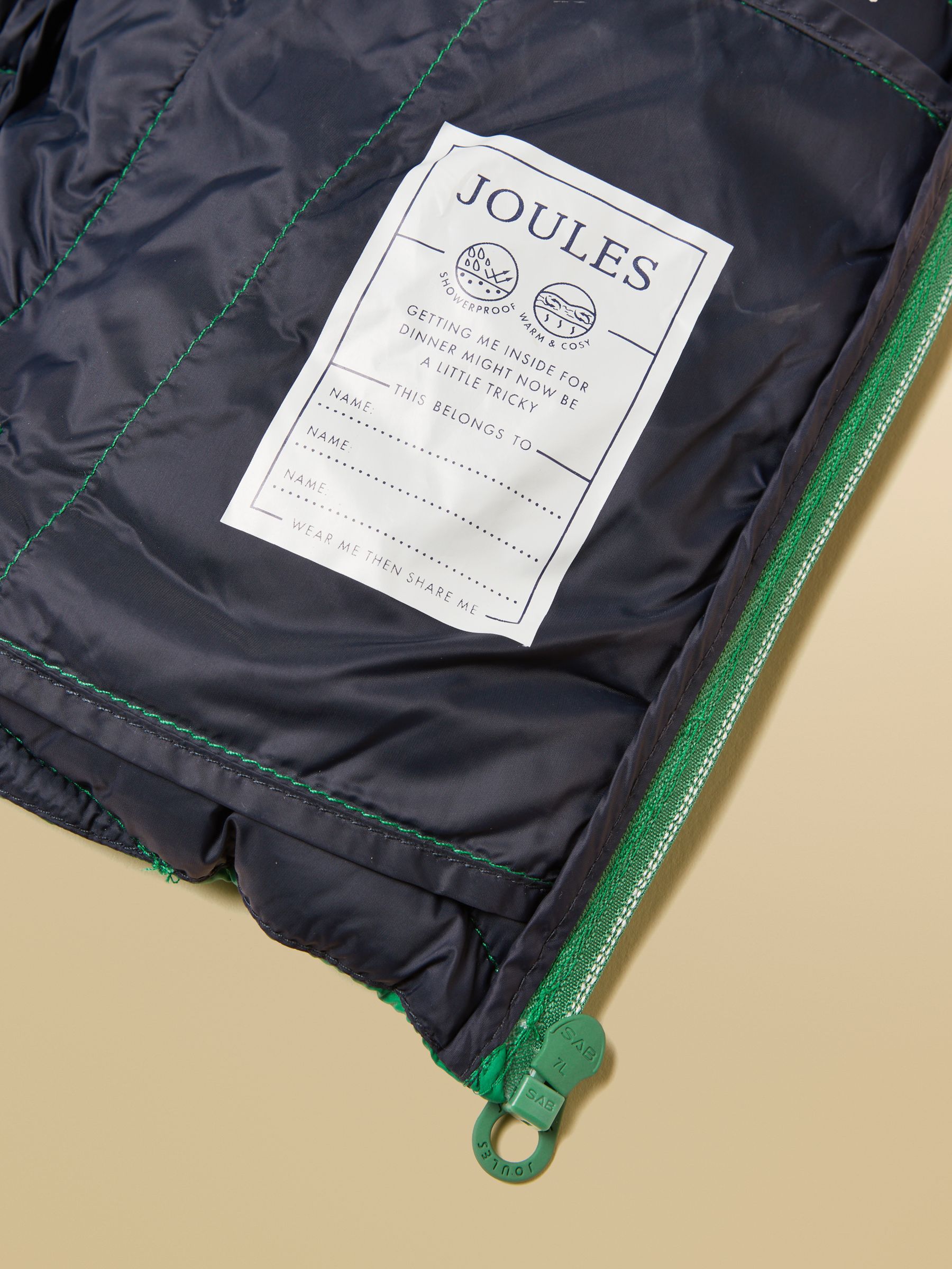 Kids' Cairn Green Showerproof Padded Coat - Image 6 of 6