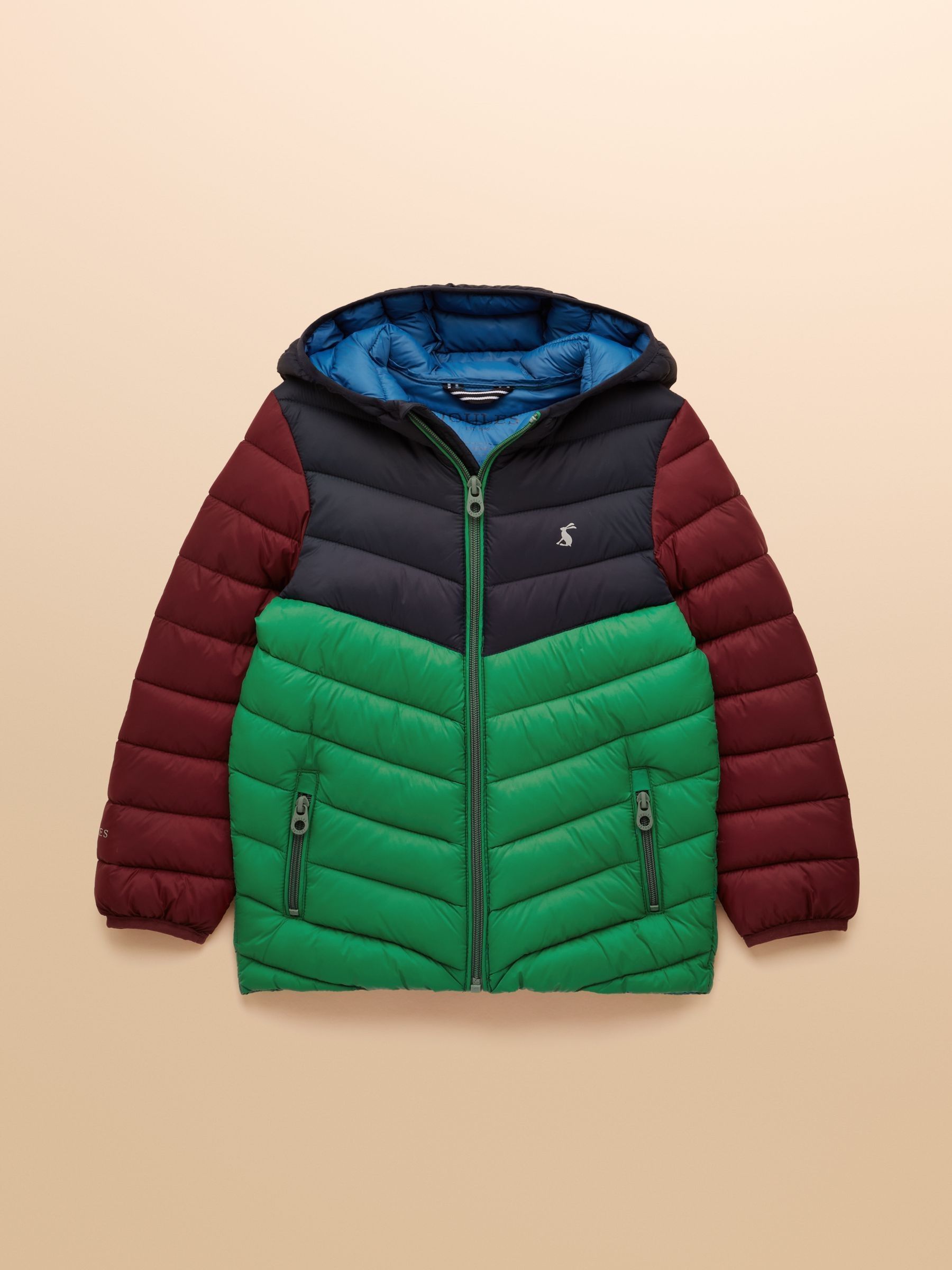 Kids' Cairn Navy Colourblock Showerproof Padded Coat - Image 1 of 5 Kids' Cairn Navy Colourblock Showerproof Padded Coat - Image 1 of 5