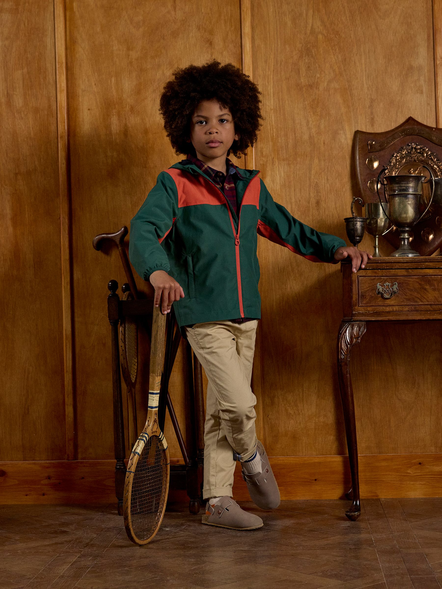 Kids' Ayston Green Colourblock Waterproof Fleece Lined Raincoat - Image 2 of 10