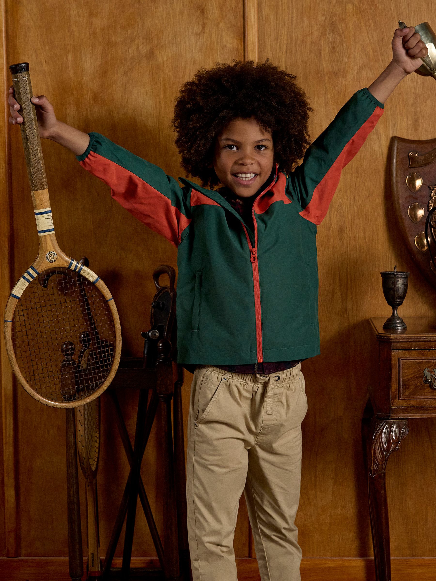 Kids' Ayston Green Colourblock Waterproof Fleece Lined Raincoat - Image 3 of 10