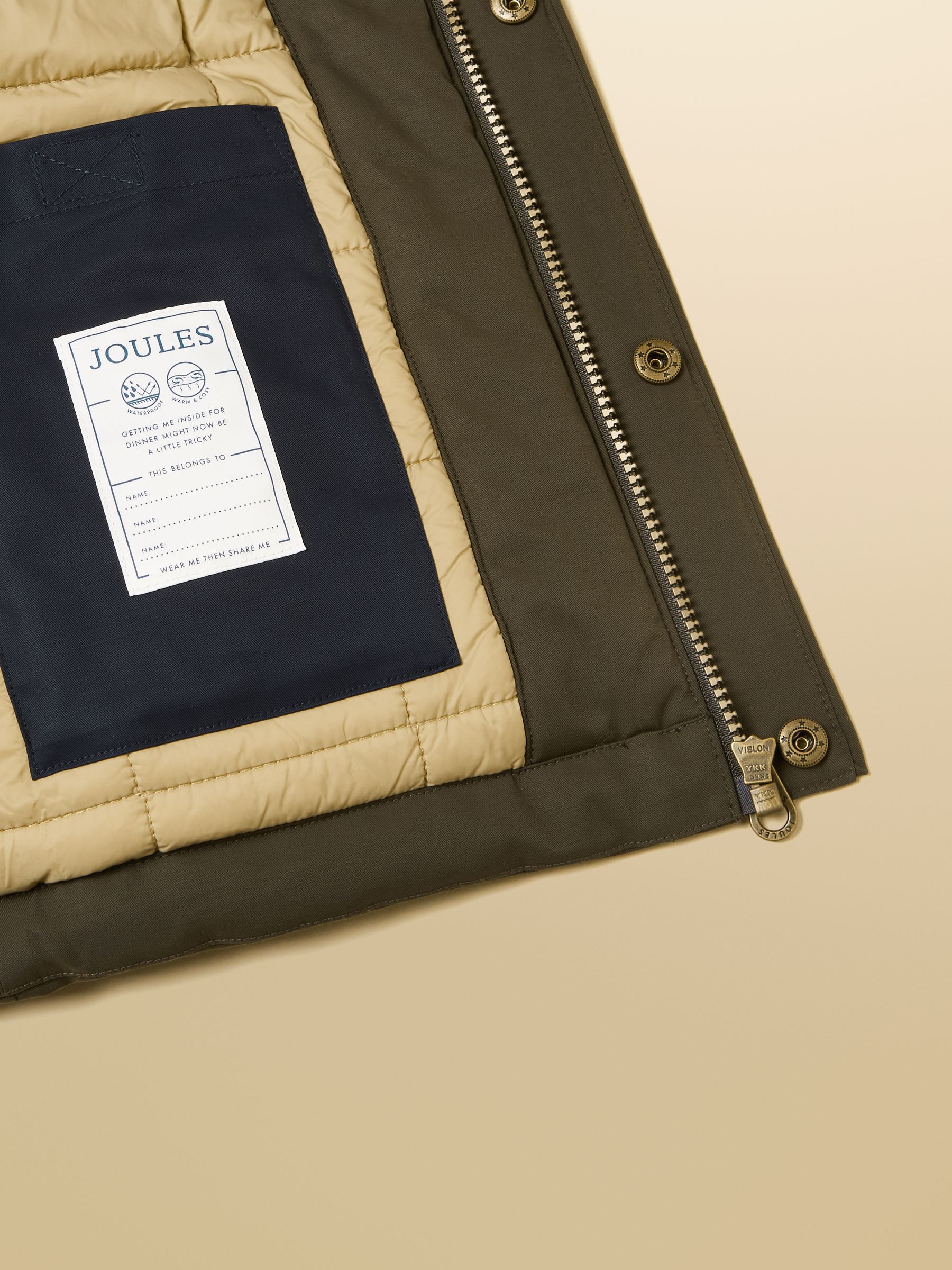 Boys' Ultimate Green Waterproof Coat with Quilted Lining - Image 8 of 9