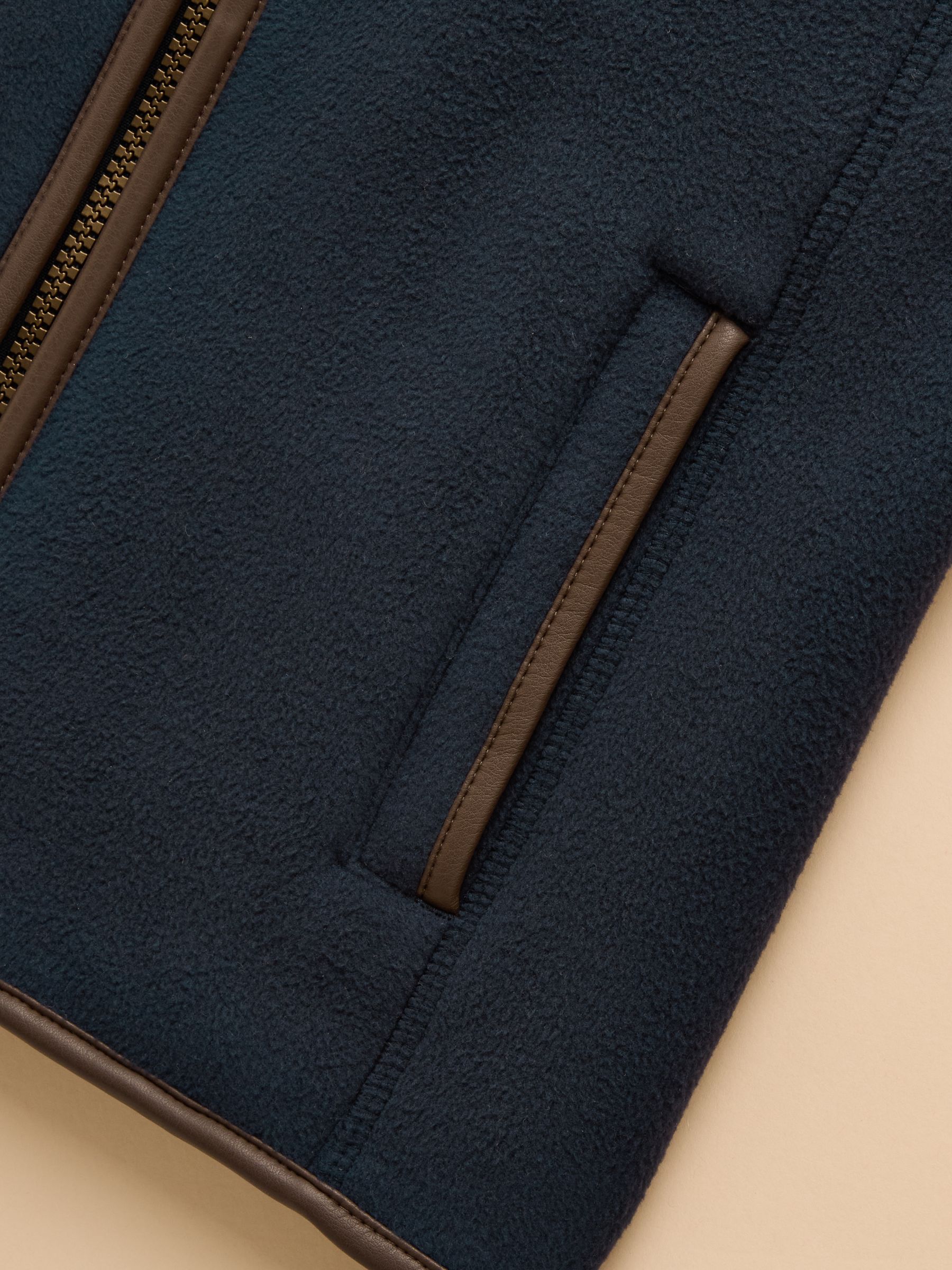 Kids' Heritage Navy Blue Fleece Gilet - Image 4 of 6