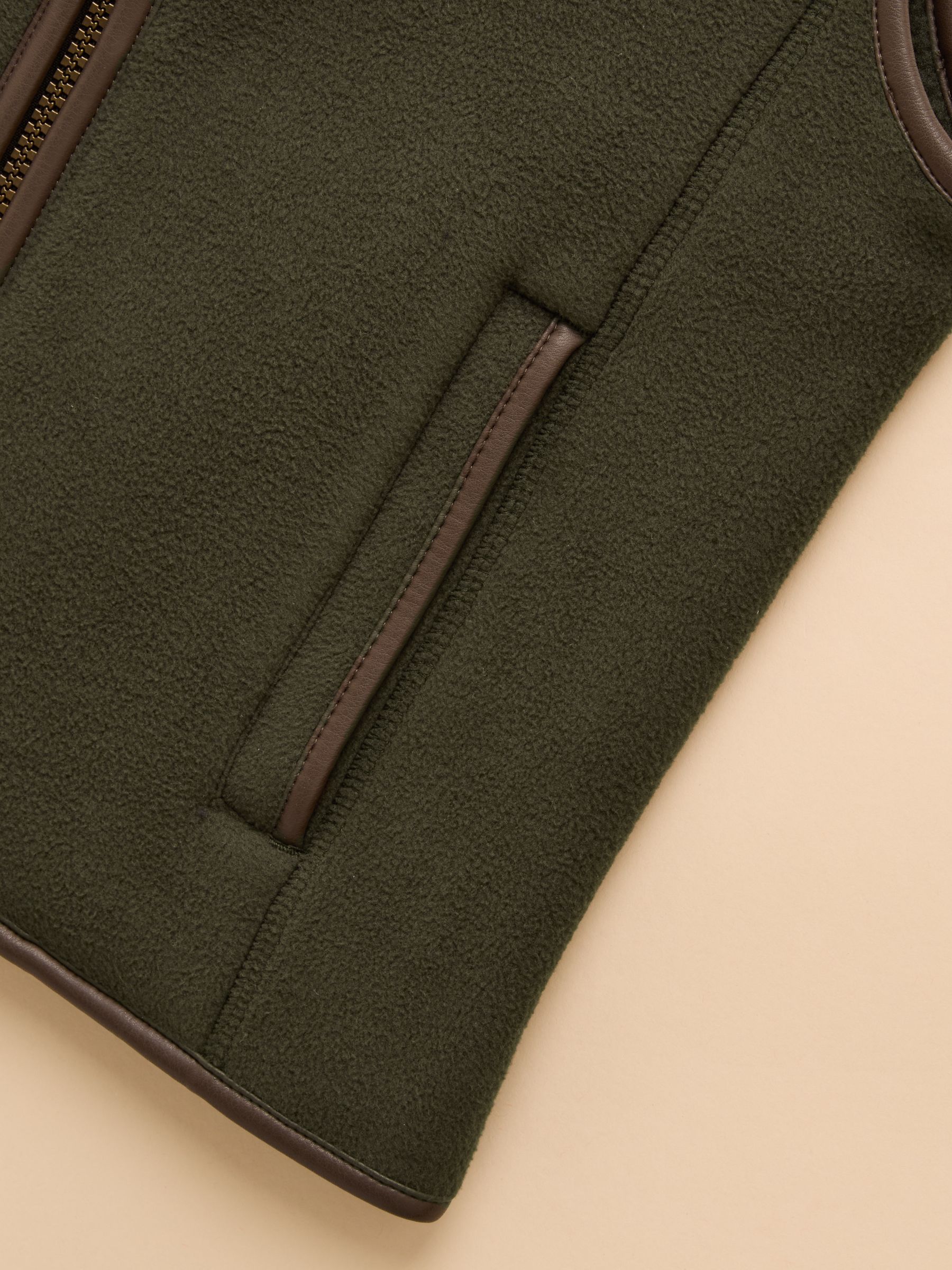 Kids' Heritage Dark Green Fleece Gilet - Image 5 of 6