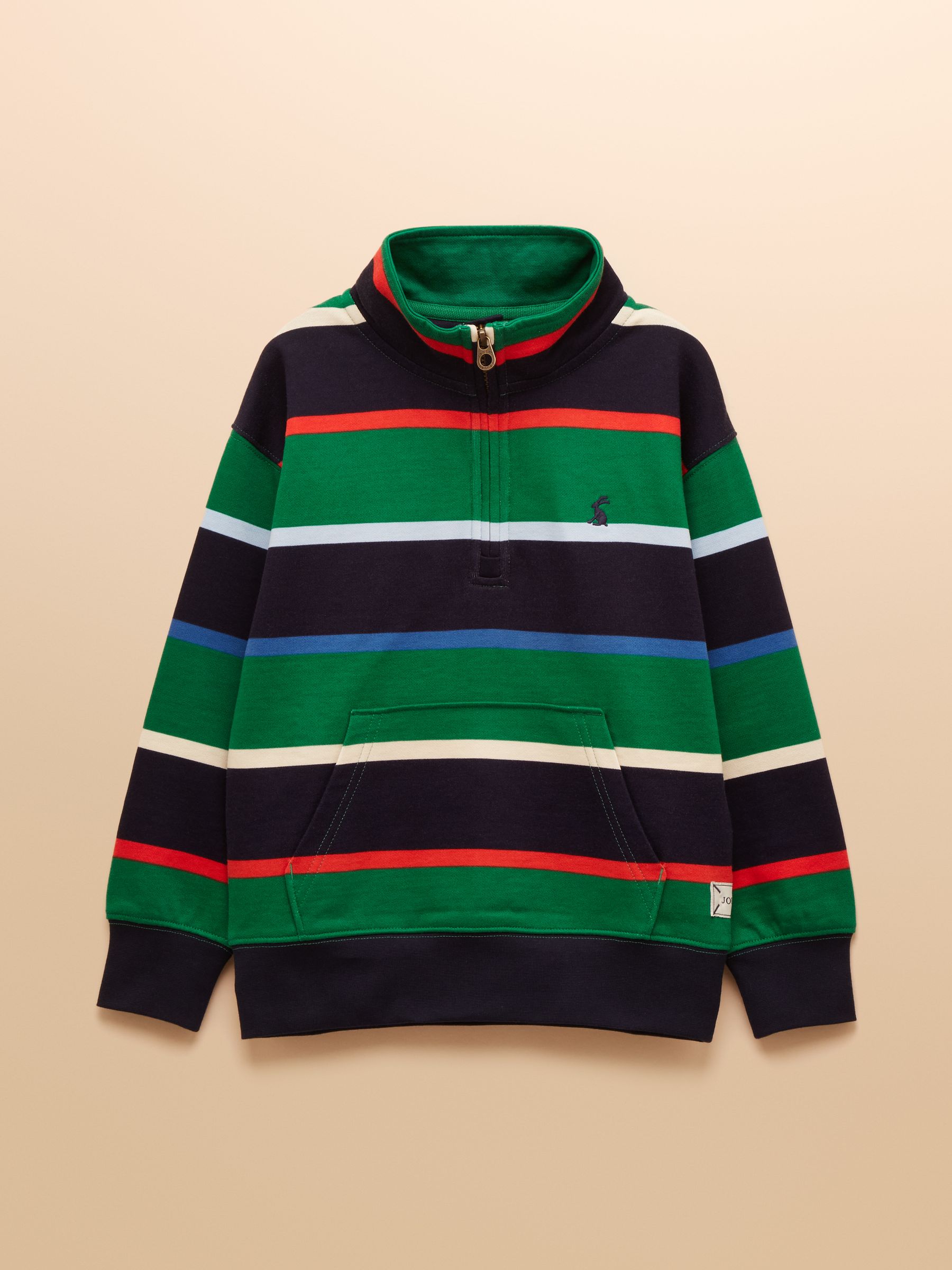 Boys' Alfie Multi Stripe Quarter Zip Sweatshirt - Image 1 of 4