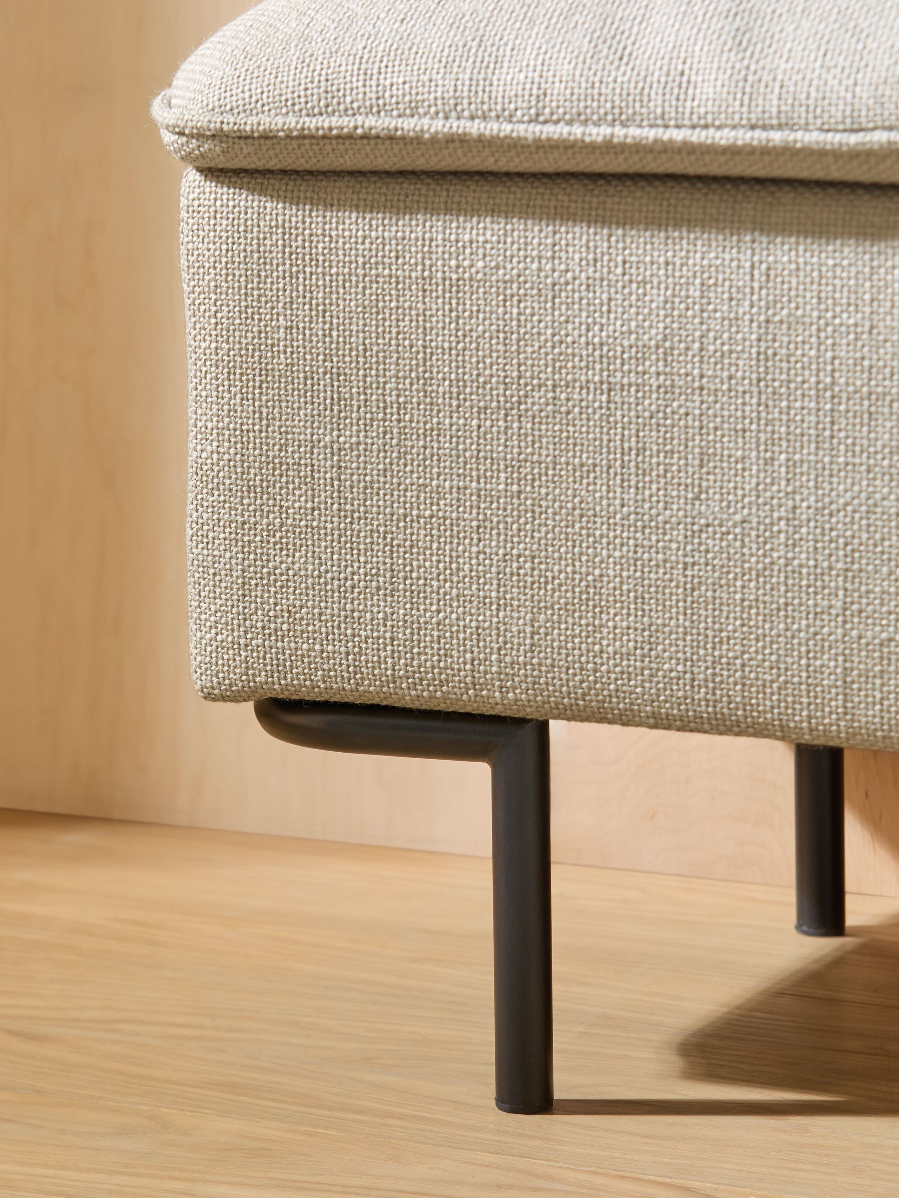 Harlow Storage Ottoman Bench in Natural Oat Textured Weave - Image 2 of 6