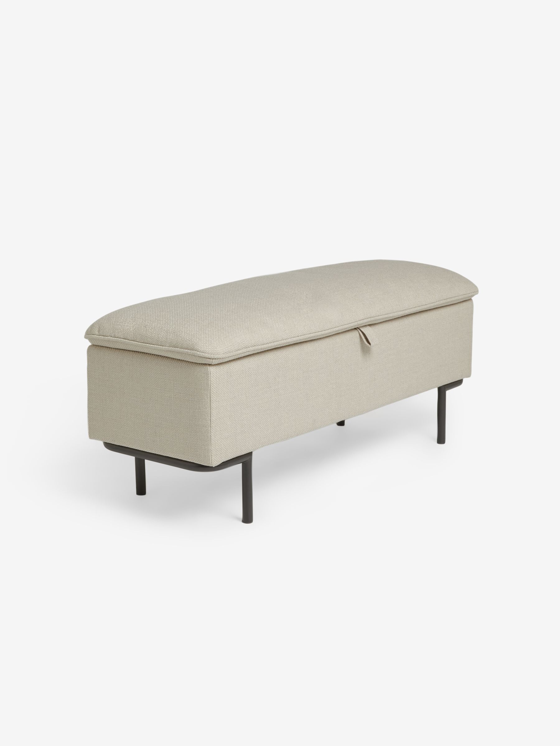 Harlow Storage Ottoman Bench in Natural Oat Textured Weave - Image 5 of 6