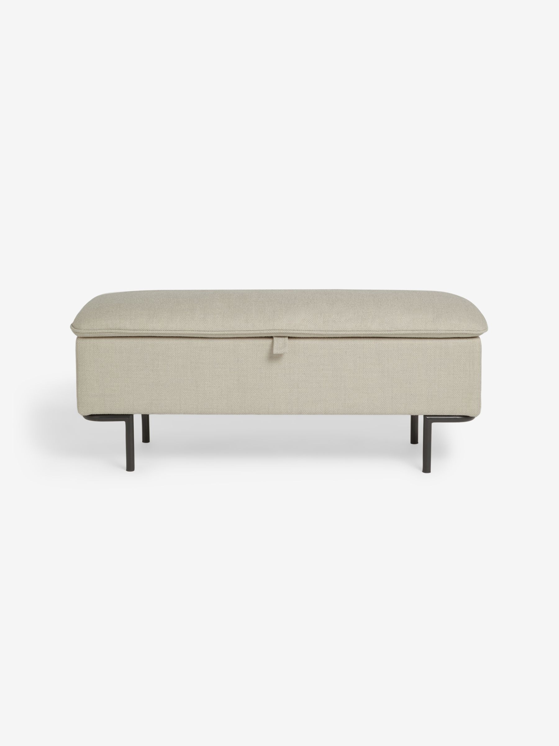 Harlow Storage Ottoman Bench in Natural Oat Textured Weave - Image 6 of 6
