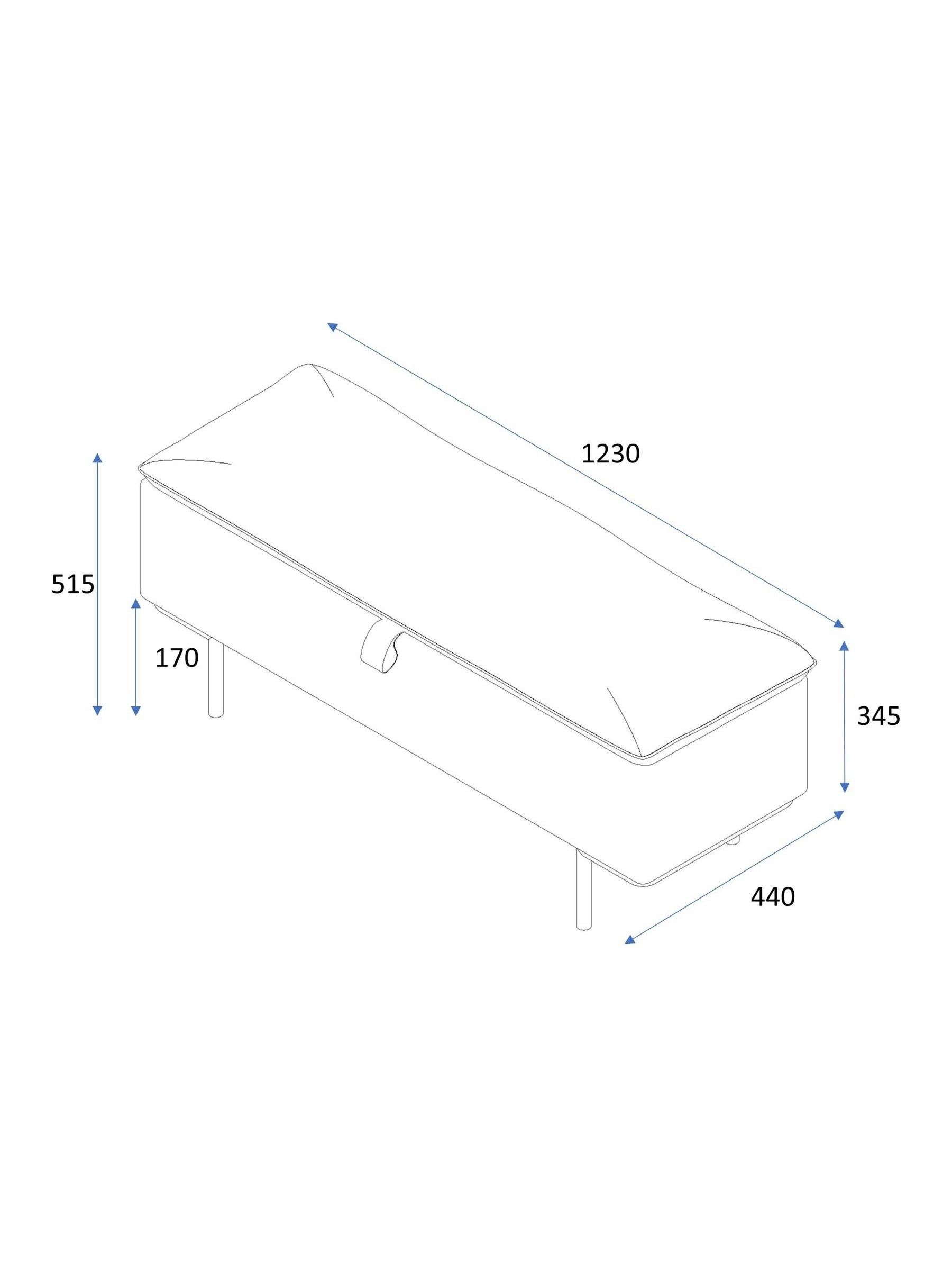 Harlow Storage Ottoman Bench in Navy Blue Velvet - Image 4 of 6