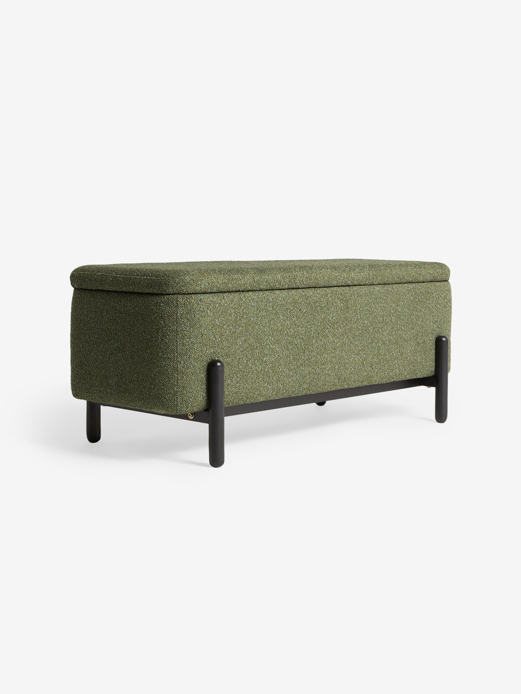 Asare Storage Ottoman Bench in Forest Green Pax Boucle - Image 5 of 5 Asare Storage Ottoman Bench in Forest Green Pax Boucle - Image 5 of 5