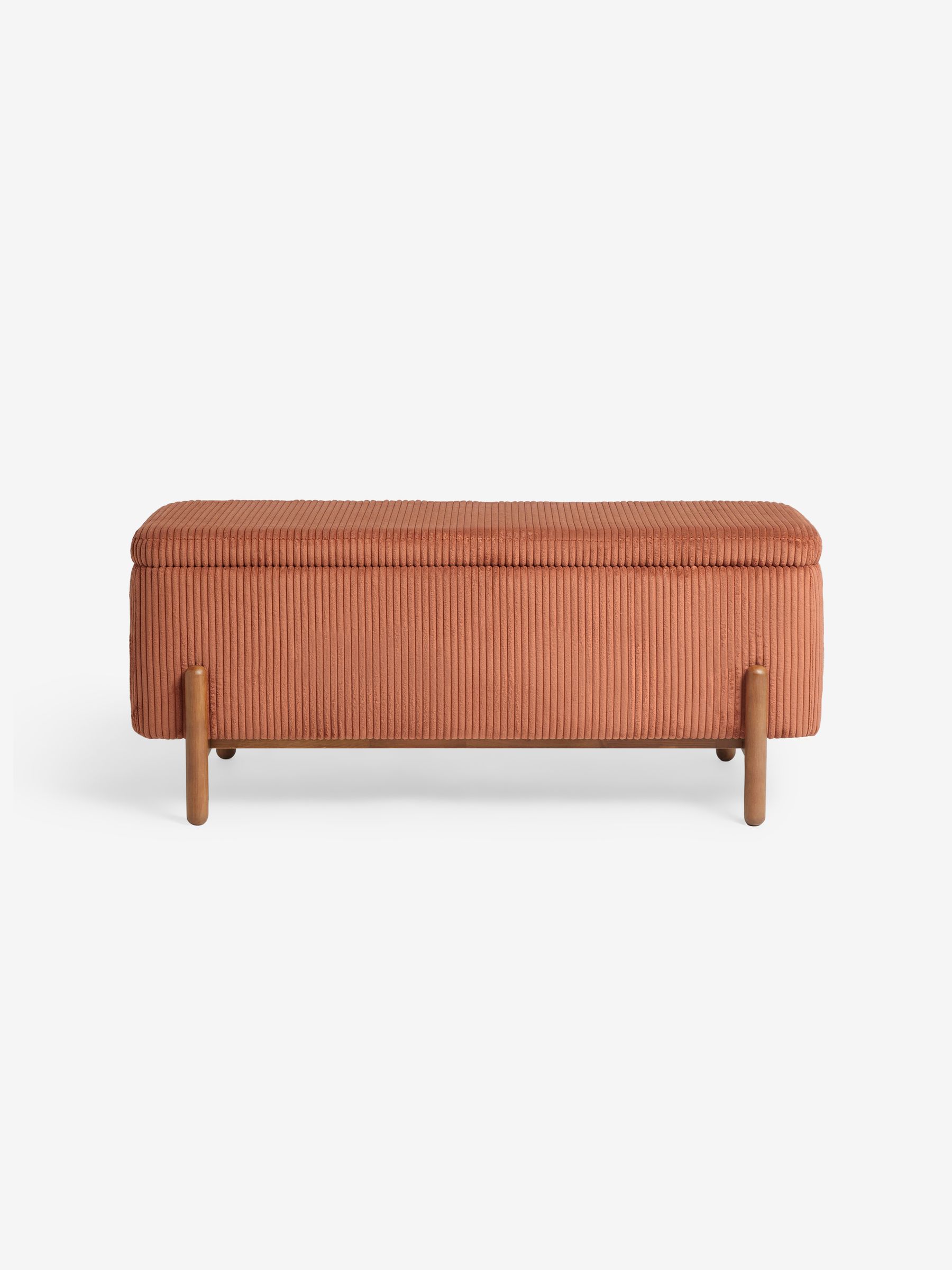 Asare Storage Ottoman Bench in Nutmeg Orange Corduroy - Image 5 of 5