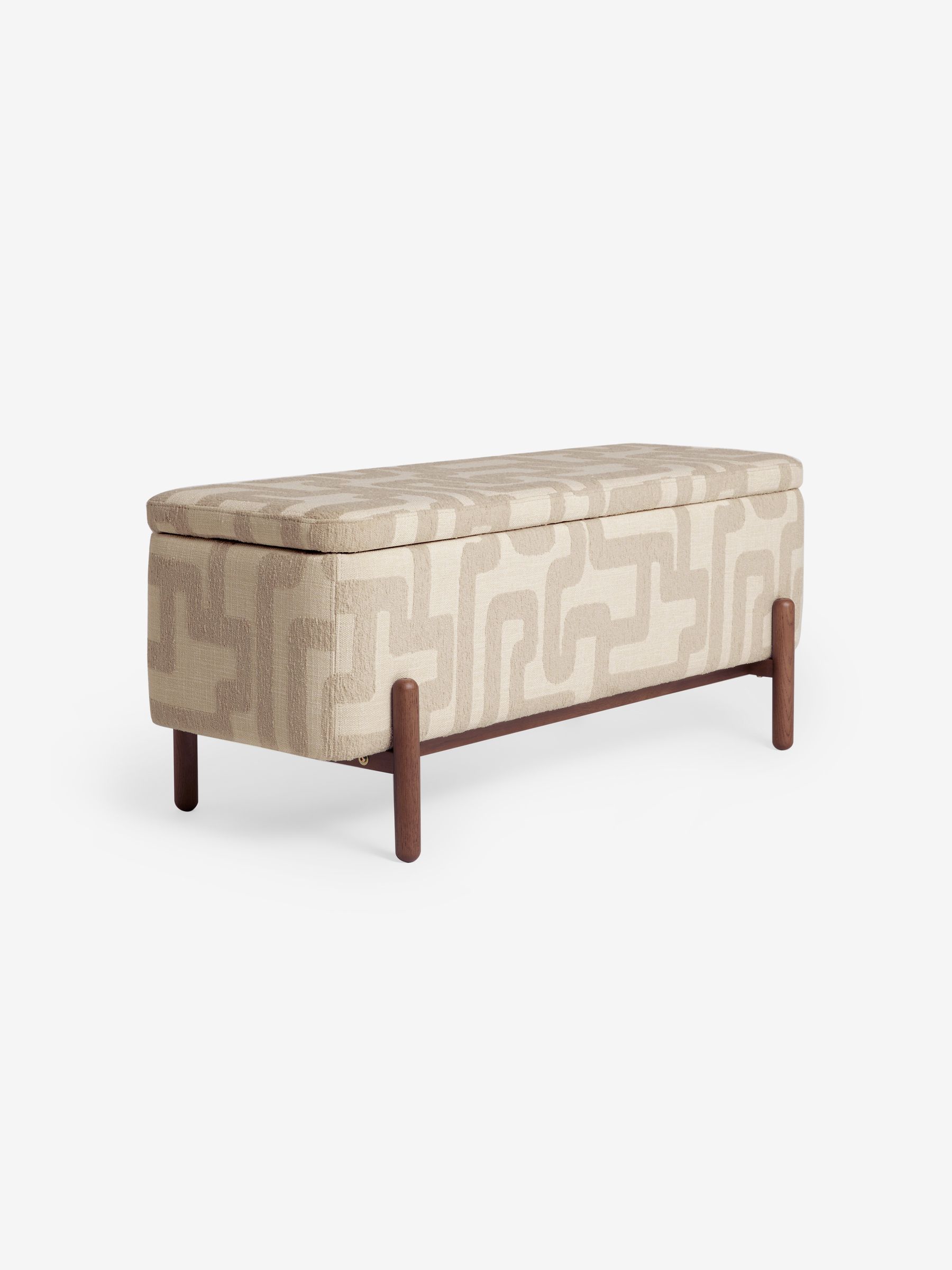 Asare Storage Ottoman Bench in Clyde Abstract Weave Natural Sand - Image 4 of 5
