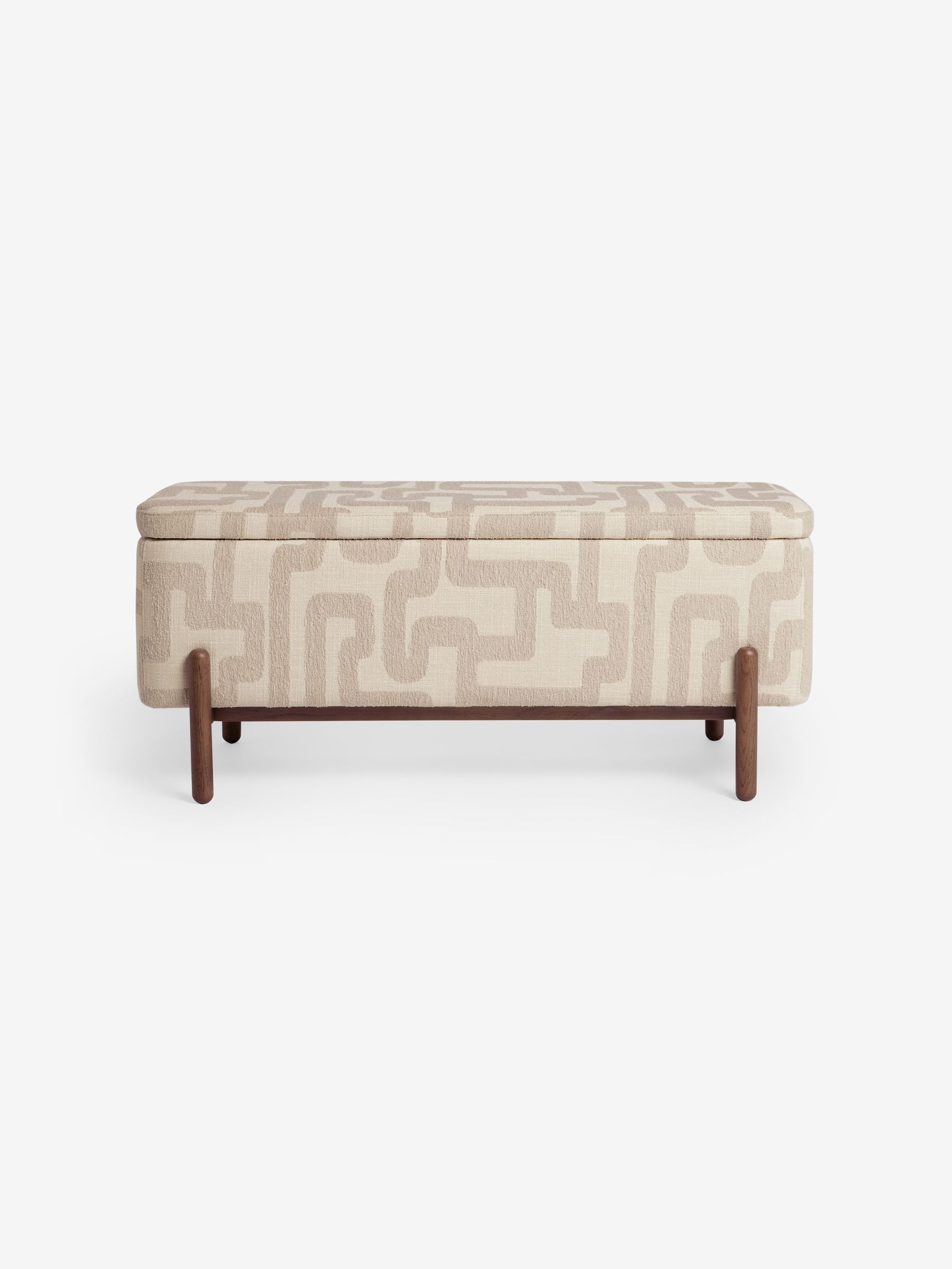Asare Storage Ottoman Bench in Clyde Abstract Weave Natural Sand - Image 5 of 5