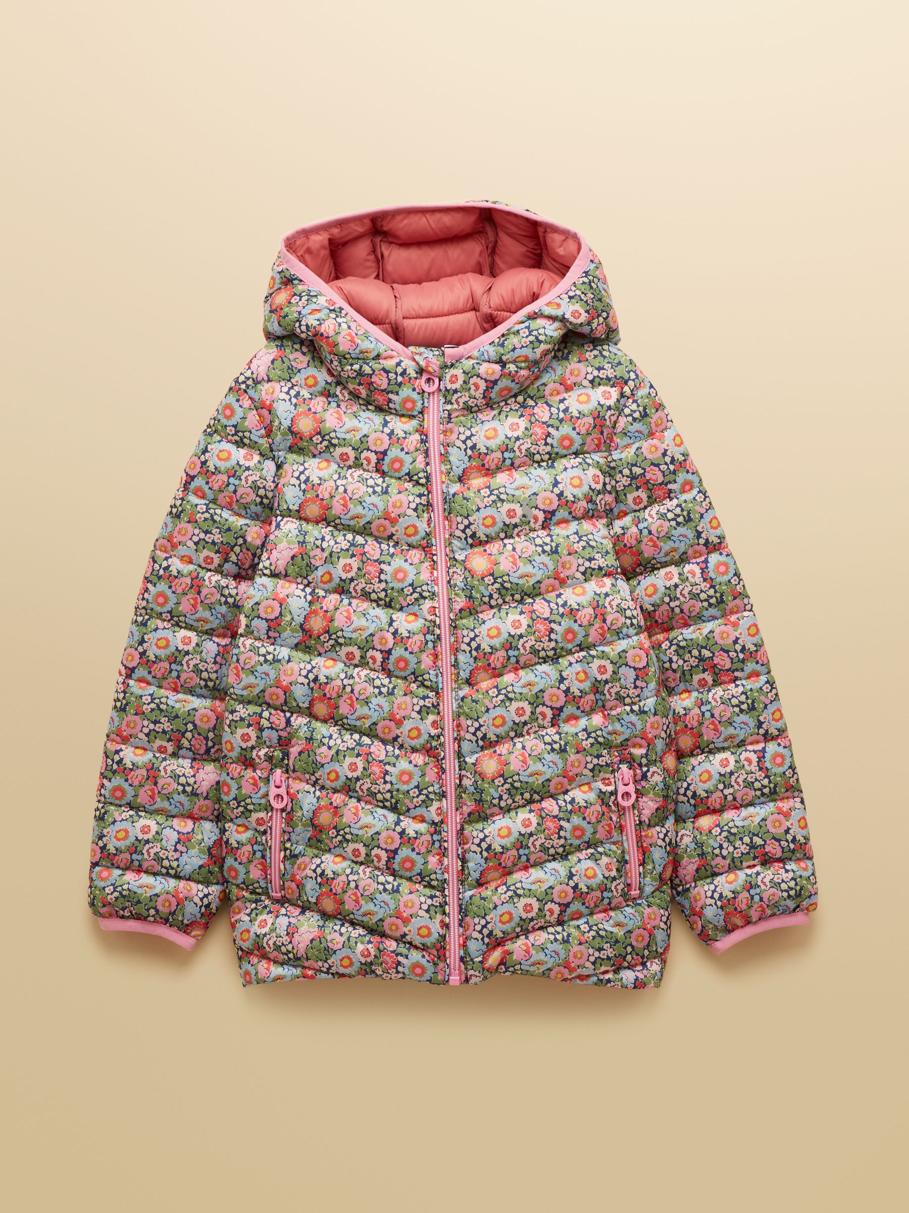 Kids' Cairn Multi Ditsy Showerproof Padded Coat with Hood - Image 1 of 4